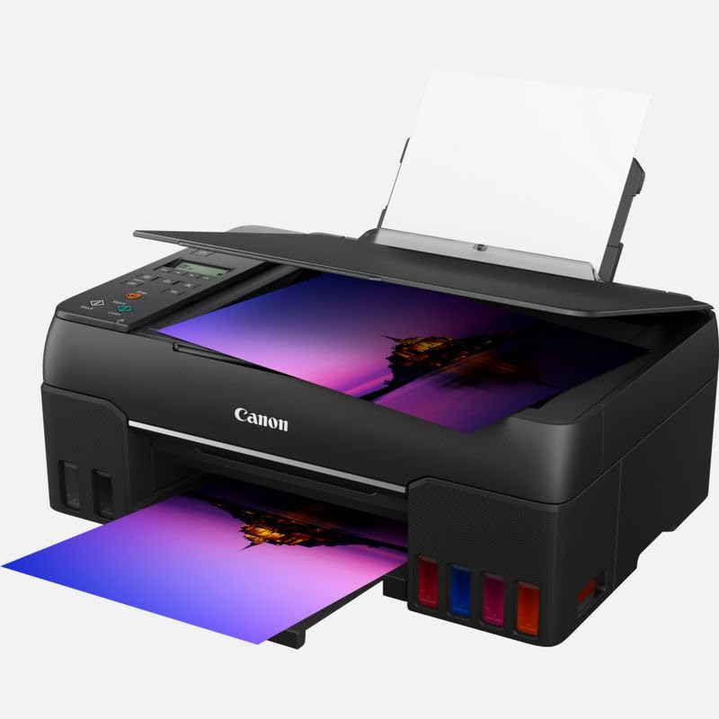 Canon PIXMA G650 MegaTank Wireless All-in-One Printer with Scanner, Copier - High Resolution 4800x1200 dpi, Photo Printing, 10x15cm, LCD Display, WiFi, Auto Power On/Off - Black | Ideal for Home Office, Small Business & Photo Printing