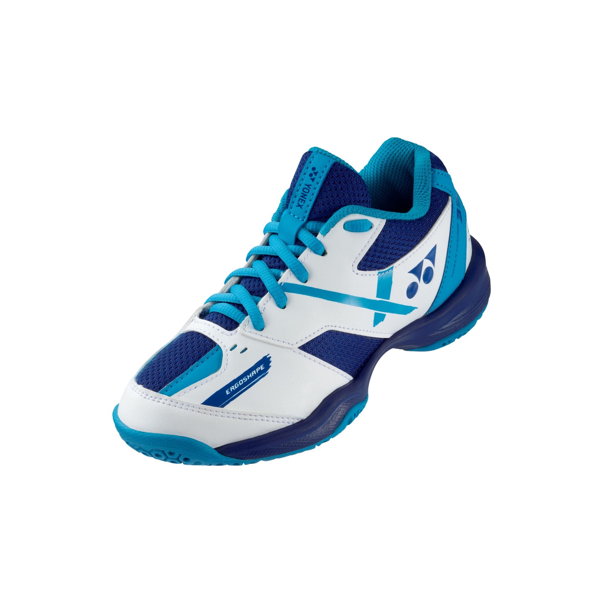 Yonex Power Cushion 39 Junior Badminton Shoes for Kids - Lightweight Comfort & Support - White/Blue - Perfect for Indoor Court Sports & Training