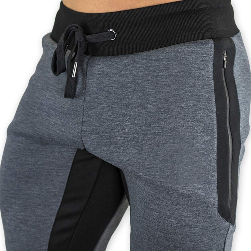 Men's 3/4 Length Cotton Jogger Pants with Zipper Pockets - Breathable Casual Running Capri for Gym Workout & Outdoor Activities | Below Knee Athletic Shorts for Men