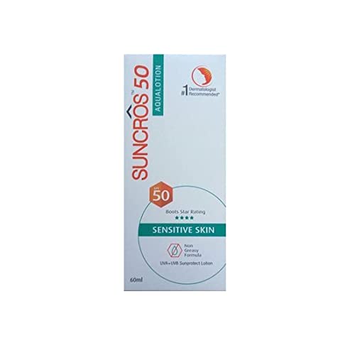 Suncros SPF 50 Aqua Sunscreen Lotion - Water-Resistant, Non-Greasy, UVA/UVB Protection for Outdoor Activities, Swimming & Beach Days