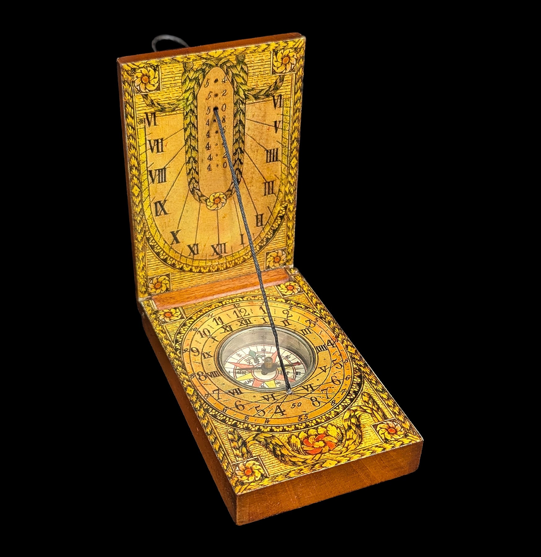 Portable Folding Diptych Sundial - Vintage Brass Pocket Sundial for Outdoor Enthusiasts & Collectors | Perfect for Camping, Hiking, and Historical Reenactments
