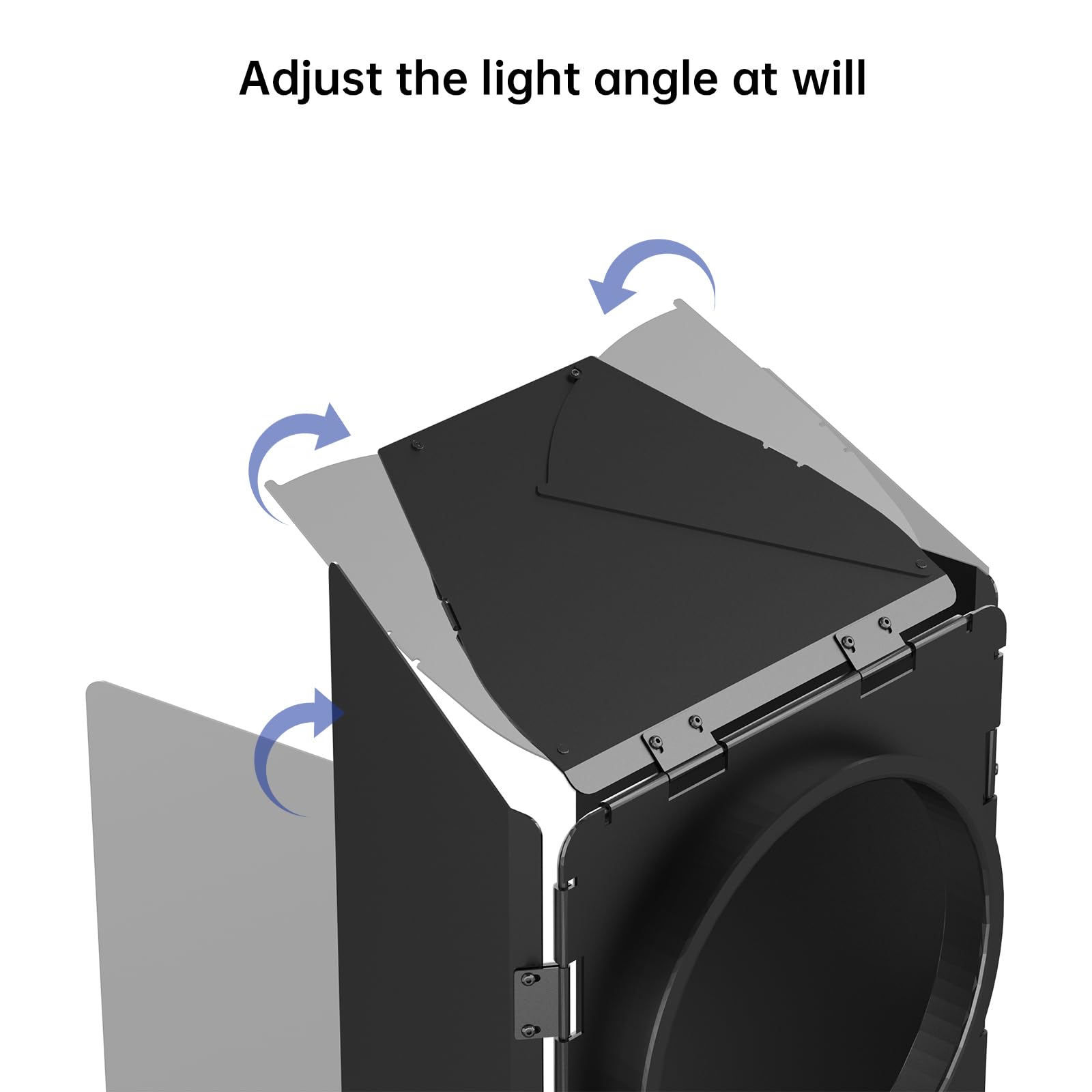 GVM FZ60 Barndoors with 8-Leaf Barndoor for GVM F60 Fresnel Lens - Adjustable Beam Angle & Light Control for SD400B, SD500B, SD650B LED Video Lights - Perfect for Studio Photography, Film Production, and Video Lighting
