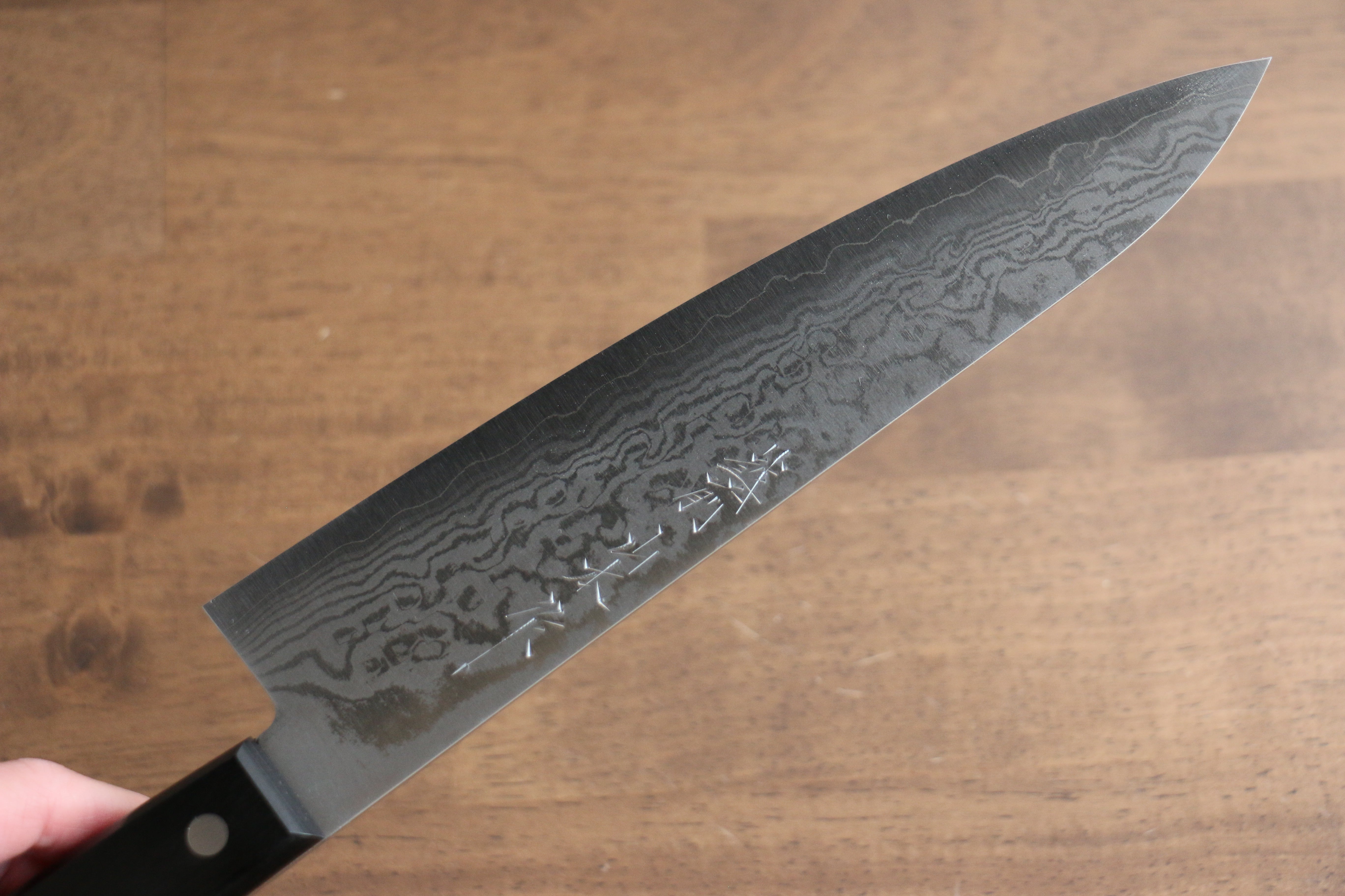 Premium Nao Yamamoto VG10 Damascus Gyuto 210mm Japanese Chef Knife with Black Pakkawood Handle - Perfect for Sushi, Meat Slicing & Professional Kitchen Use