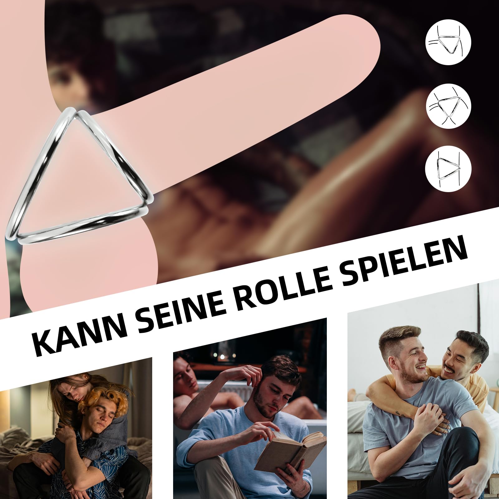 Stainless Steel Cock Ring Set - 4 Piece Penis Rings for Men, Chastity Device with Locking Mechanism, Enhances Stamina & Pleasure for Couples - Perfect for Long-Lasting Intimacy & BDSM Play