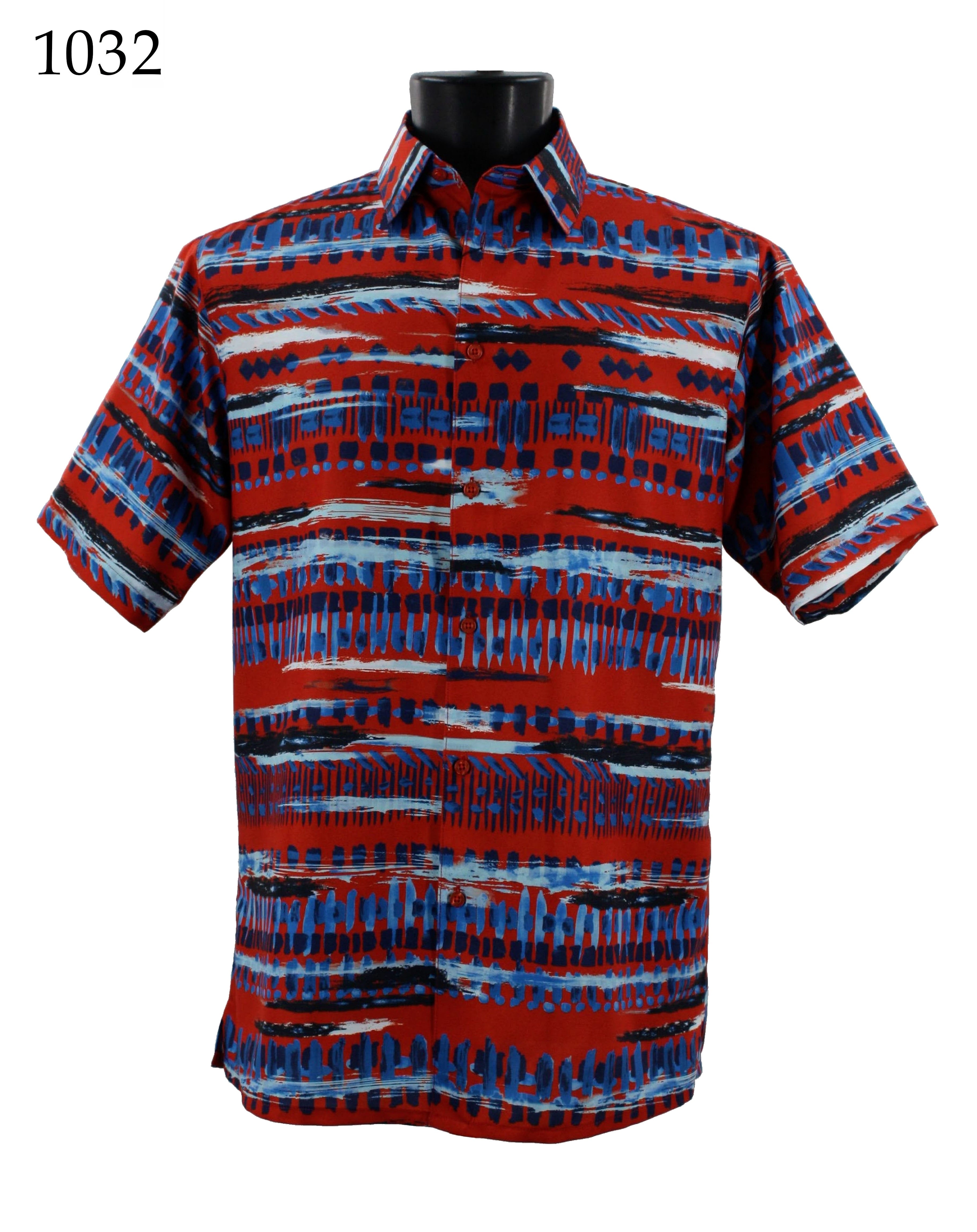 Bassiri Men's Casual Short Sleeve Shirt 1032 - Breathable Cotton Comfort Fit Button Down Shirt for Summer, Work, and Outdoor Activities