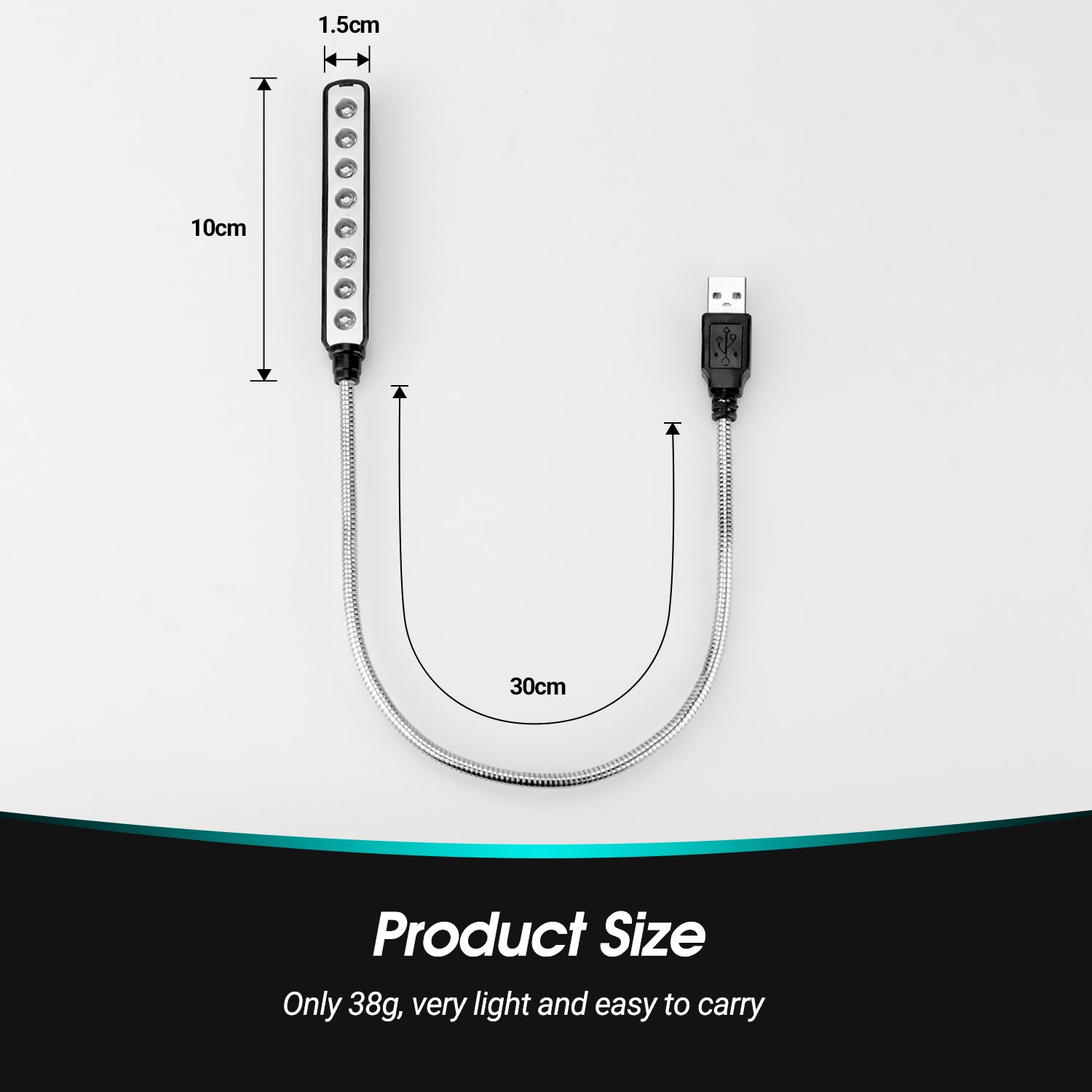Flexible USB LED Keyboard Lamp - Adjustable Gooseneck Reading Light for Laptop, MacBook, Chromebook (ULT05) - Perfect for Night Work, Gaming & Study Sessions