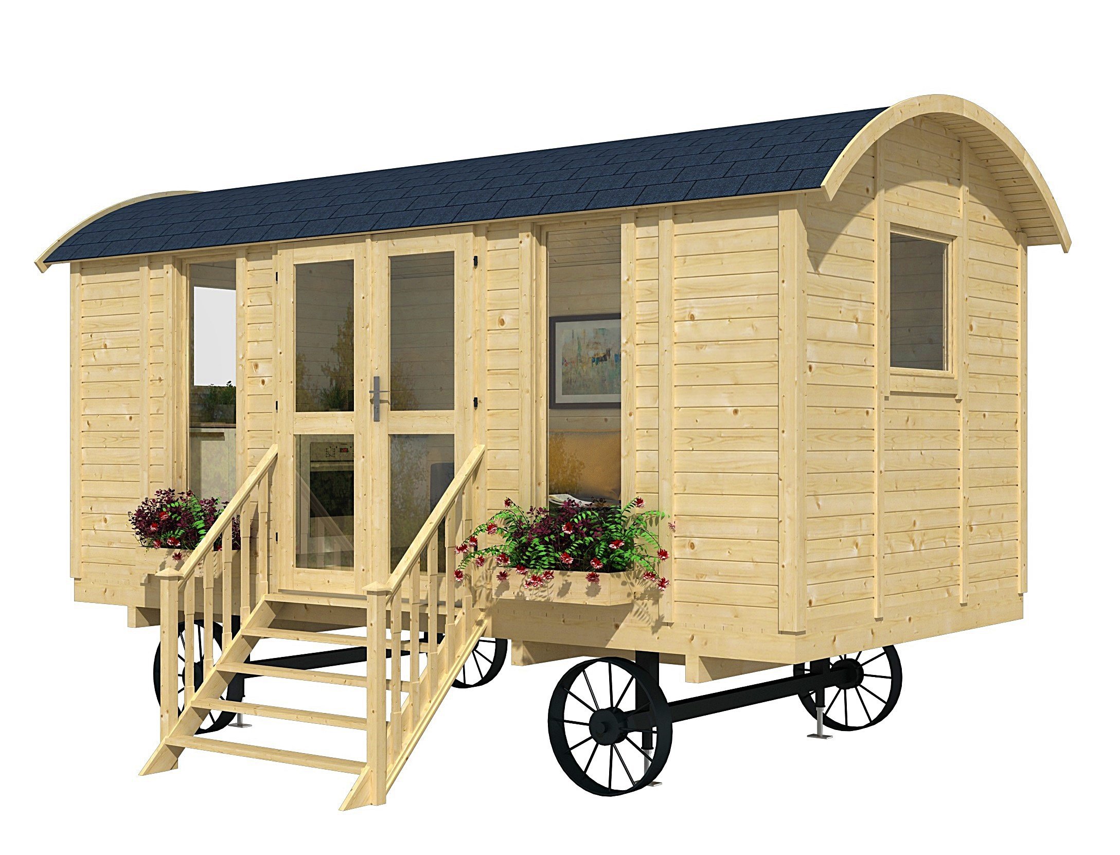Mayflower 117 SQF Garden House Kit - DIY Backyard Cabin, Tiny Home, or Outdoor Retreat - Perfect for Relaxation, Guest House, or Home Office