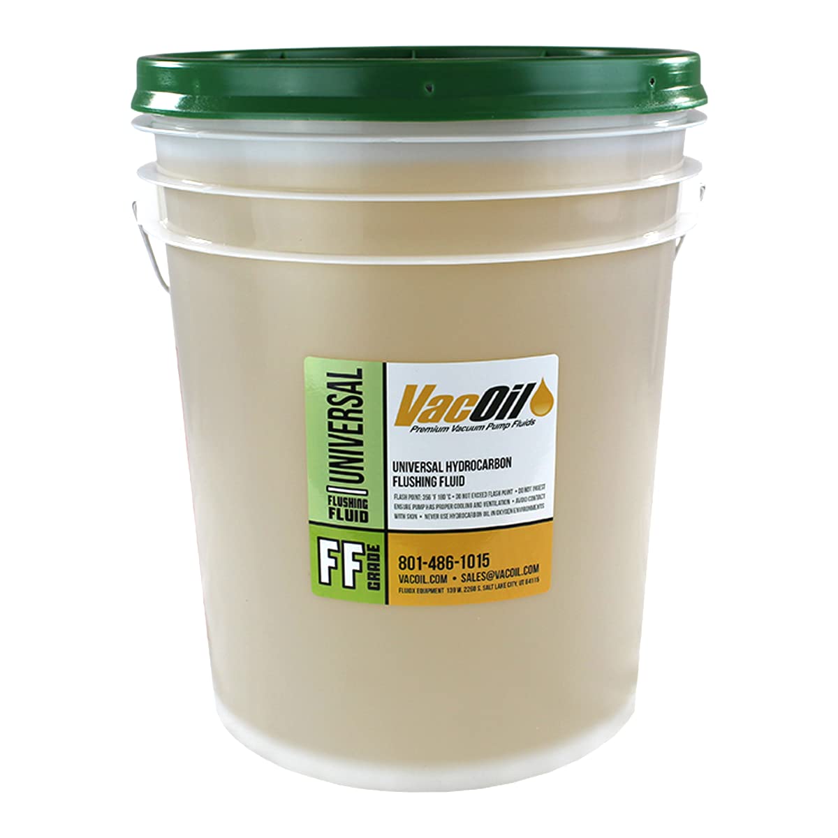 VacOil® FF Grade Vacuum Pump Flushing Fluid - 5 Gallon for Edwards, Welch, Leybold, Agilent | Internal Cleaning Solution to Remove Particles & Extend Pump Life | Ideal for Laboratory, Industrial & HVAC Maintenance