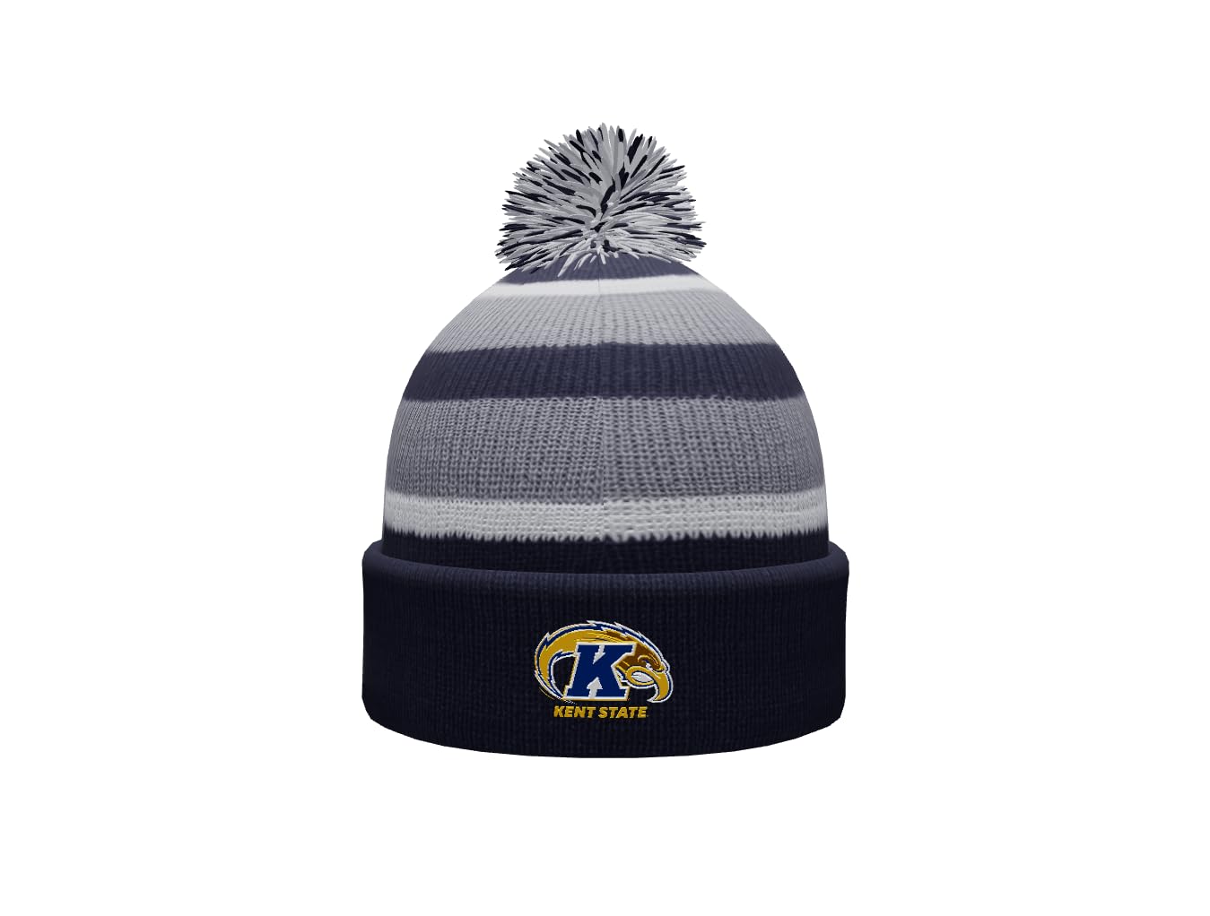 NCAA Prime Cuffed Fold Over Pom Pom Winter Knit Beanie Hat for Men & Women - Warm Fleece Lined Cold Weather Accessory for Football Games, Skiing & Outdoor Activities