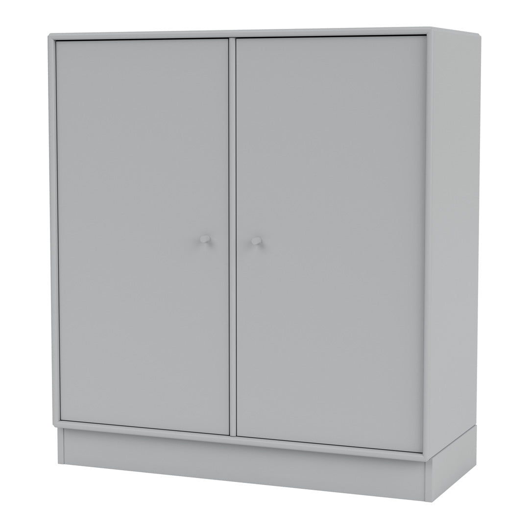 Modern 2-Door Lacquered Cabinet with Plinth Base - Stylish Storage Solution for Living Room, Bedroom or Office Organization