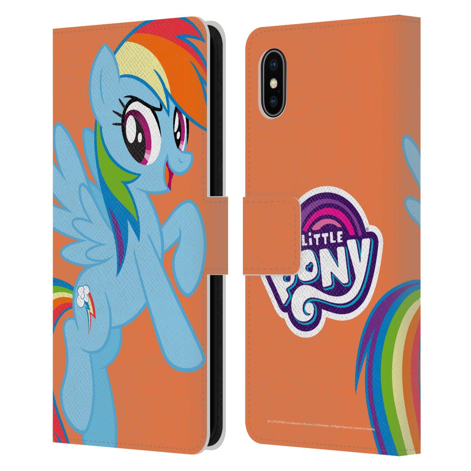 Officially Licensed My Little Pony Rainbow Dash Leather Wallet Case for Apple iPhone Xs Max - Slim Protective Book Cover with Character Art - Perfect for School, Work & Travel Accessories