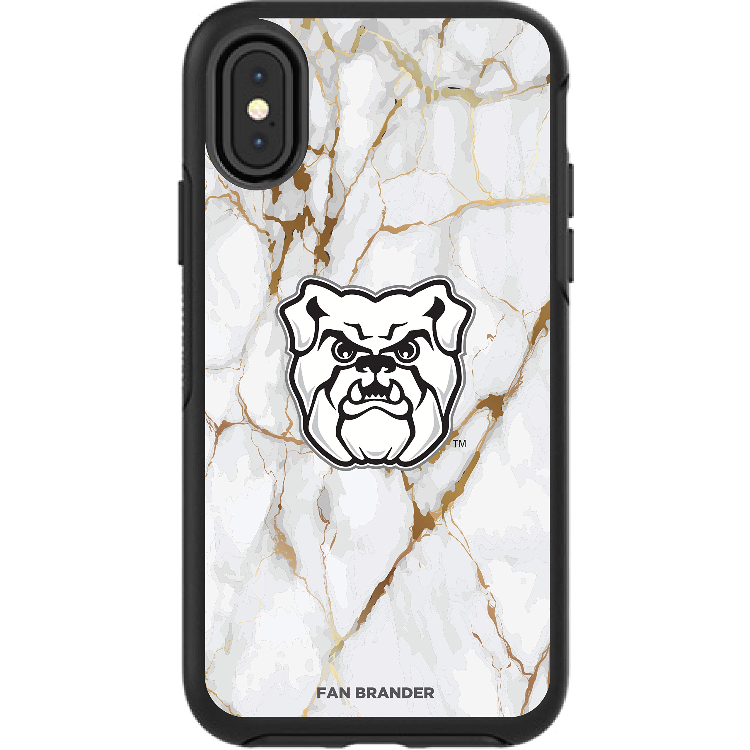 NCAA OtterBox Symmetry Phone Case Compatible with Apple iPhone - White Marble Design | Durable Protection with Stylish College Team Fan Gear for Everyday Use