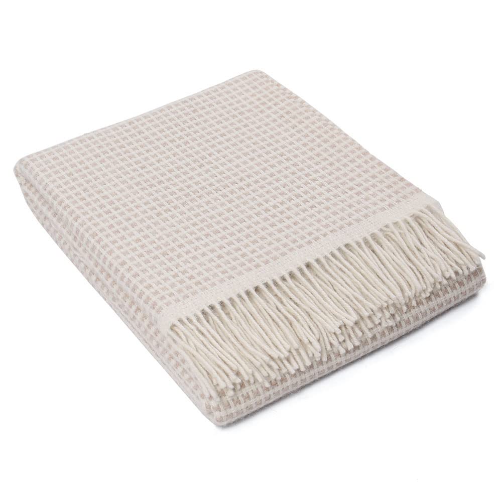 100% Baby Alpaca Wool Throw Blanket - Handwoven Soft & Warm Sechura Mosaic Design - 76