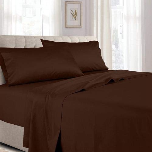 Luxury Fitted Waterbed Sheet Set - 300 Thread Count Queen Size, Chocolate Brown - Perfect for Comfortable Sleep & Relaxation in Bedrooms