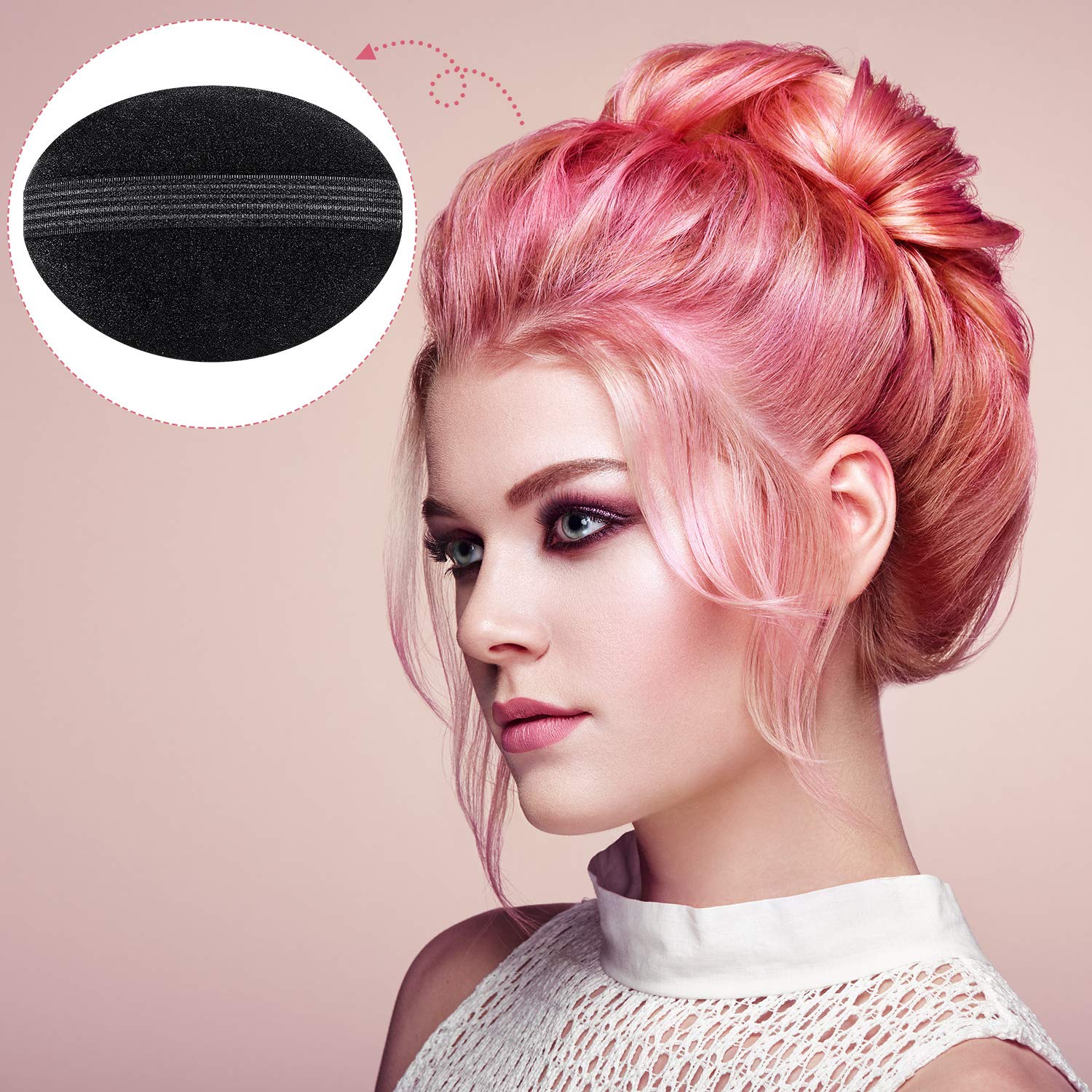 Bump It Up Volume Hair Base Set - Sponge Styling Insert, Braid Tool, Comb Clip, Bun Pad Accessories for Women & Girls DIY Hairstyles (14 Pieces) - Perfect for Parties, Weddings, and Everyday Volume Boost
