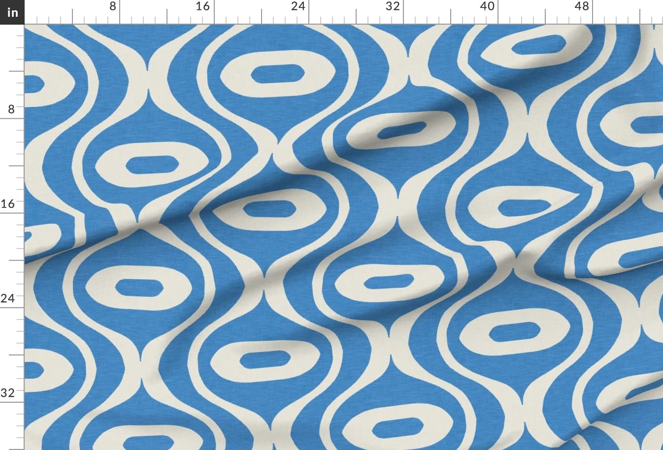 Premium Spoonflower Fabric - Large Blue & White Raindrop Geometric Modern Print on Soft Minky Fabric by The Yard | Perfect for Sewing Baby Blankets, Quilt Backing, DIY Plush Toys & Home Decor Projects