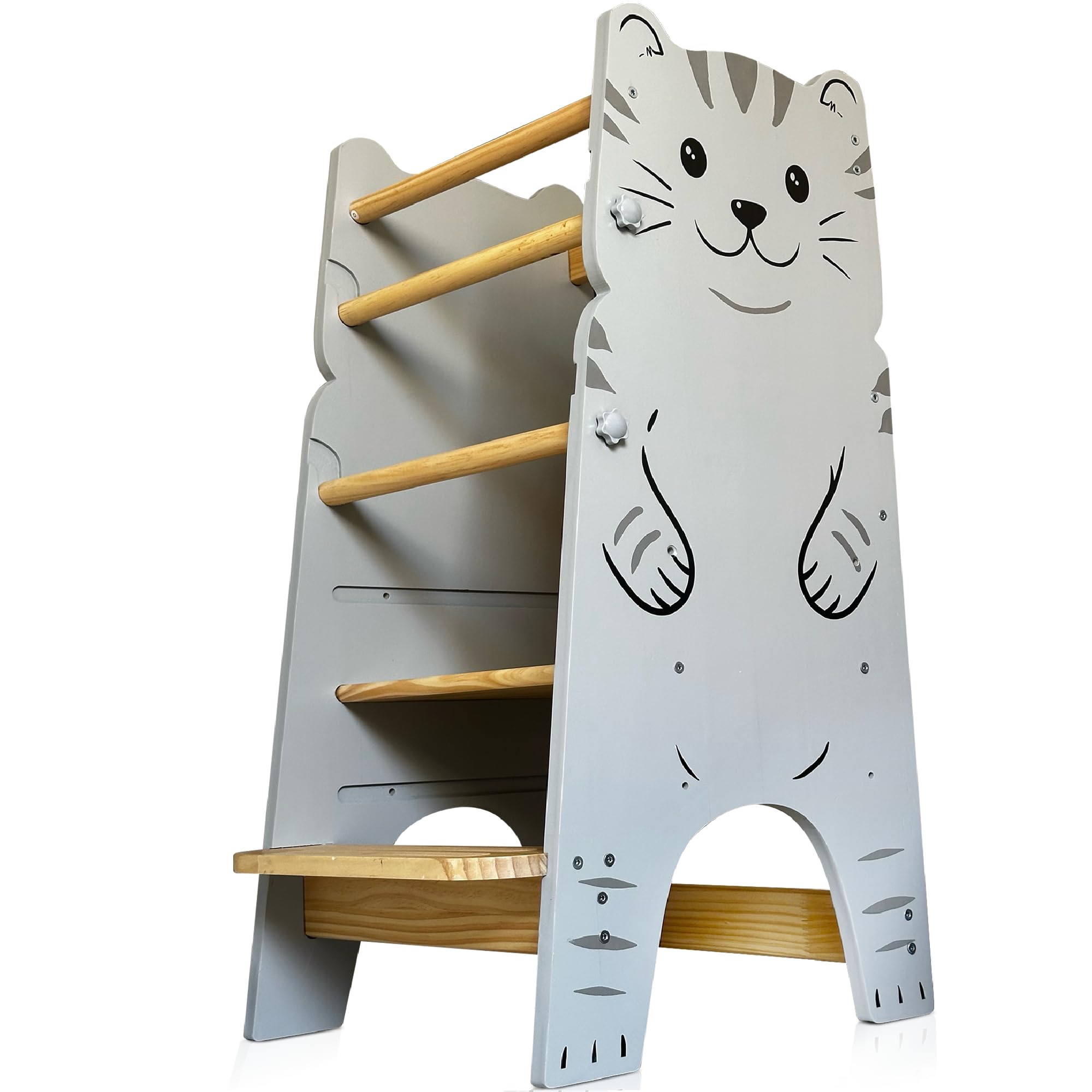 Montessori Adjustable Toddler Tower Stool - Safe Kitchen Step Stool Helper for Kids Ages 1-6 | Learning Tower for Baking, Cooking & Counter Access | Non-Slip Toddler Standing Stool for Home & Preschool