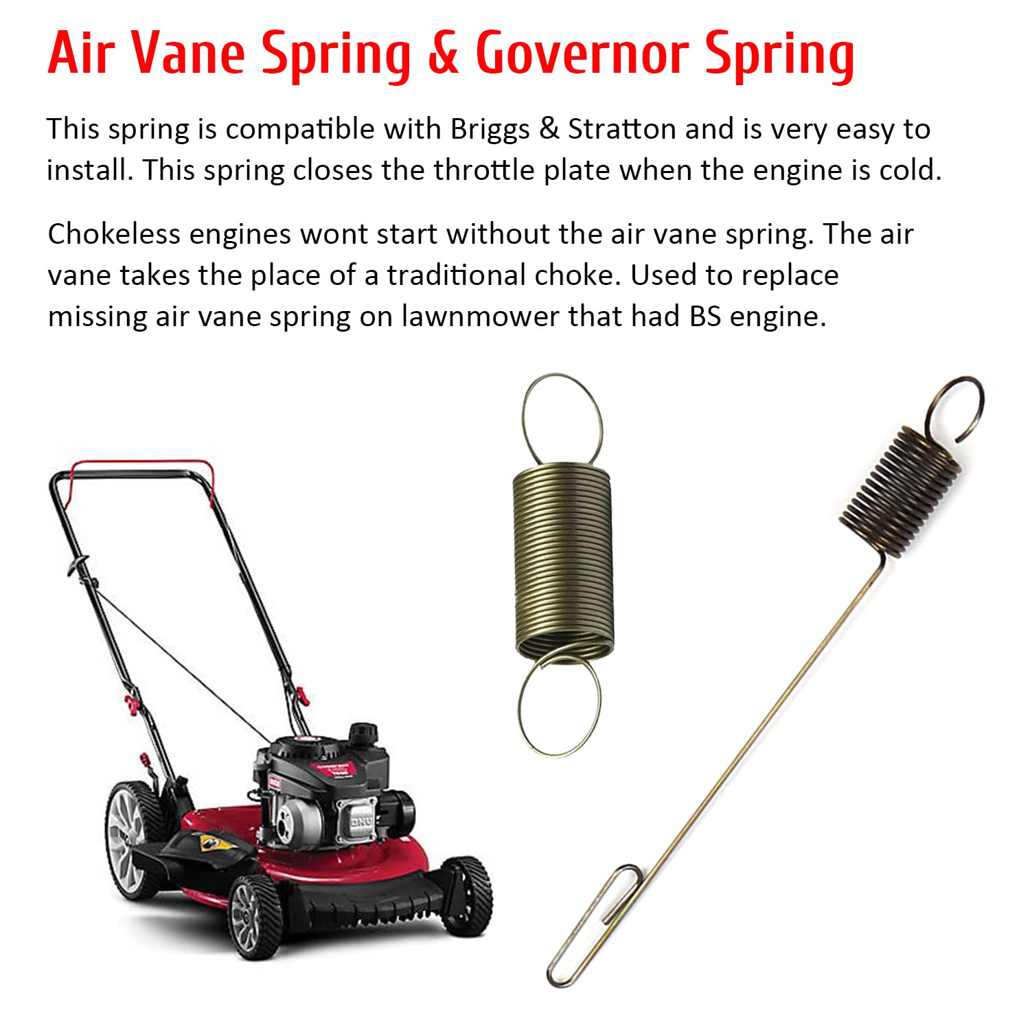 790849 & 699056 Air Vane Spring and Governor Spring Replacement Kit - Compatible with Briggs & Stratton Engines - Perfect for Lawn Mower, Generator & Small Engine Repair