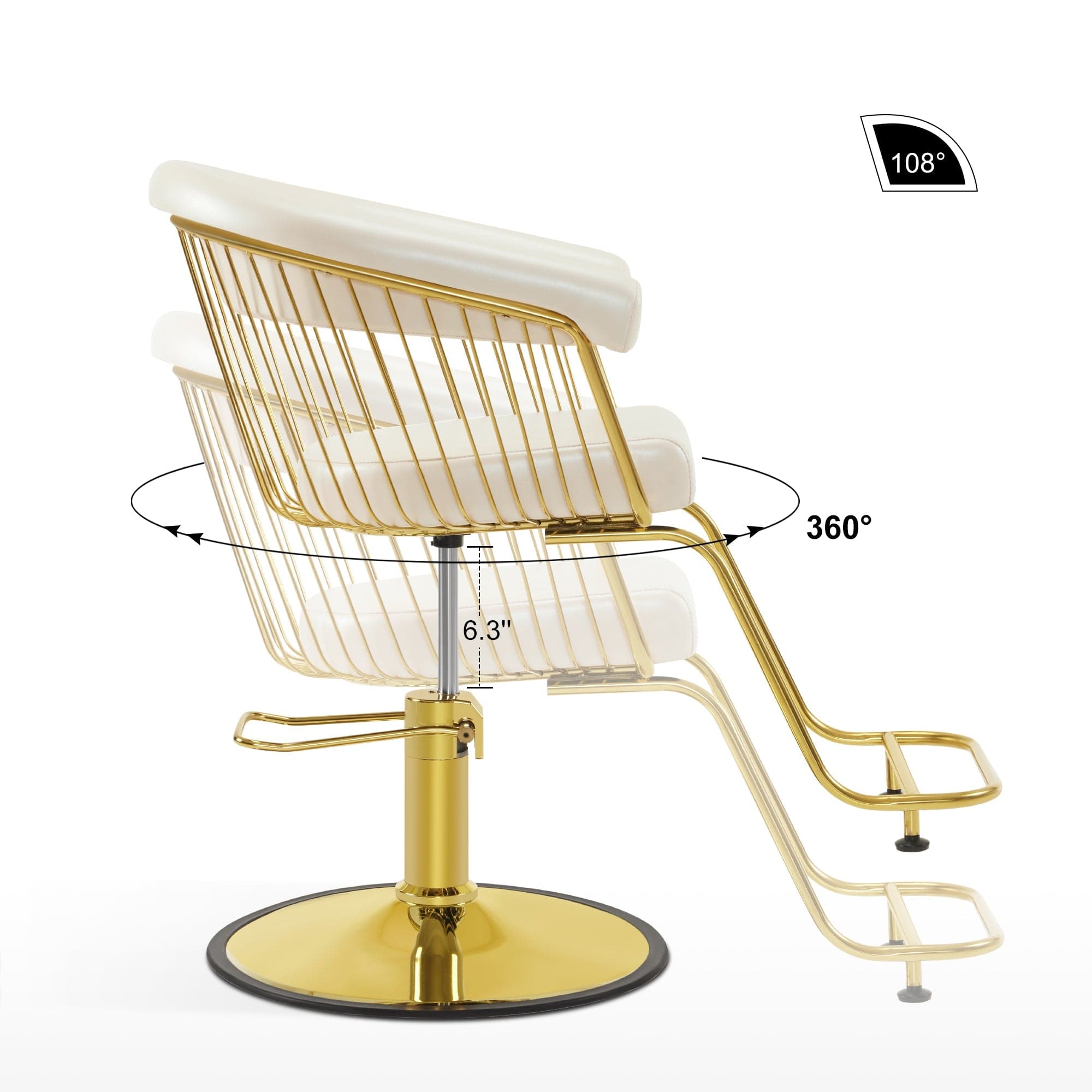 Premium AURA Salon Chair - Ergonomic Styling Chair for Hairdressers & Barbers - Perfect for Salons, Barber Shops & Home Use