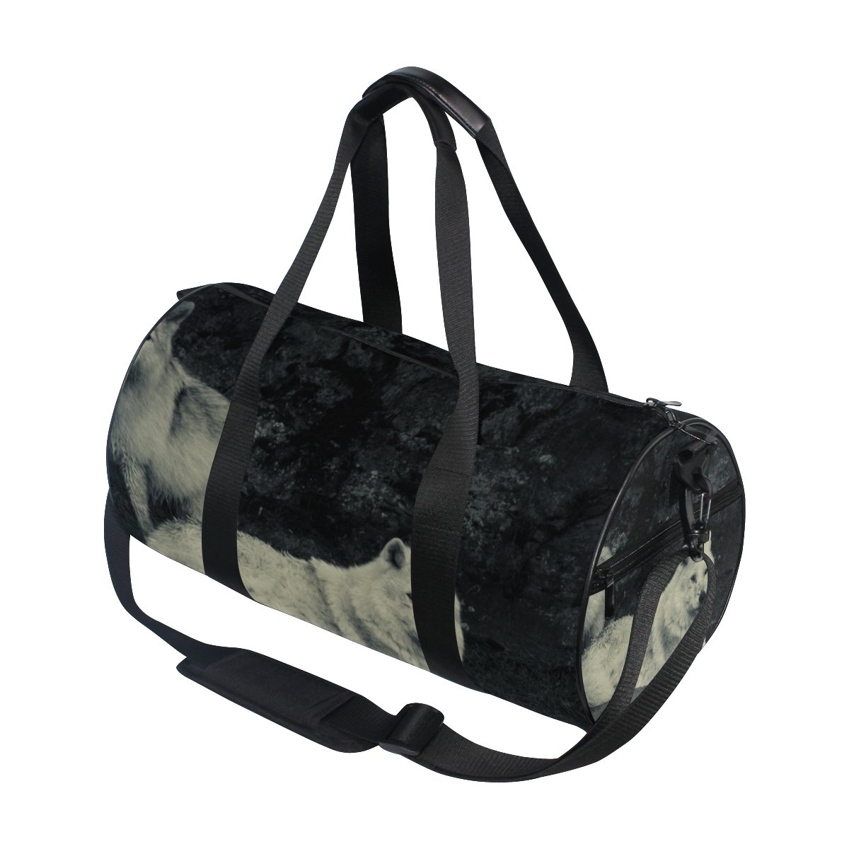 Cooper Girl White Wolf Duffel Bag - Large Travel Gym Bag for Sports, Workout & Fitness - Perfect for Gym, Travel & Outdoor Activities