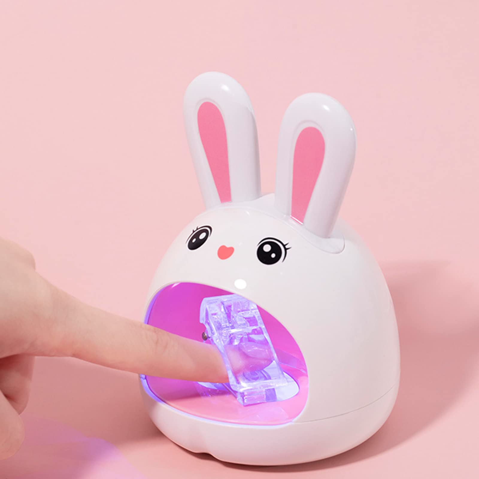 24W LED Nail Dryer Lamp - Cute Rabbit Design Mini UV Gel Nail Light for Home DIY Manicure & Pedicure | Fast Drying Phototherapy Lamp for Nail Art, Gel Polish Curing - Perfect for Salon Professionals & At-Home Nail Care
