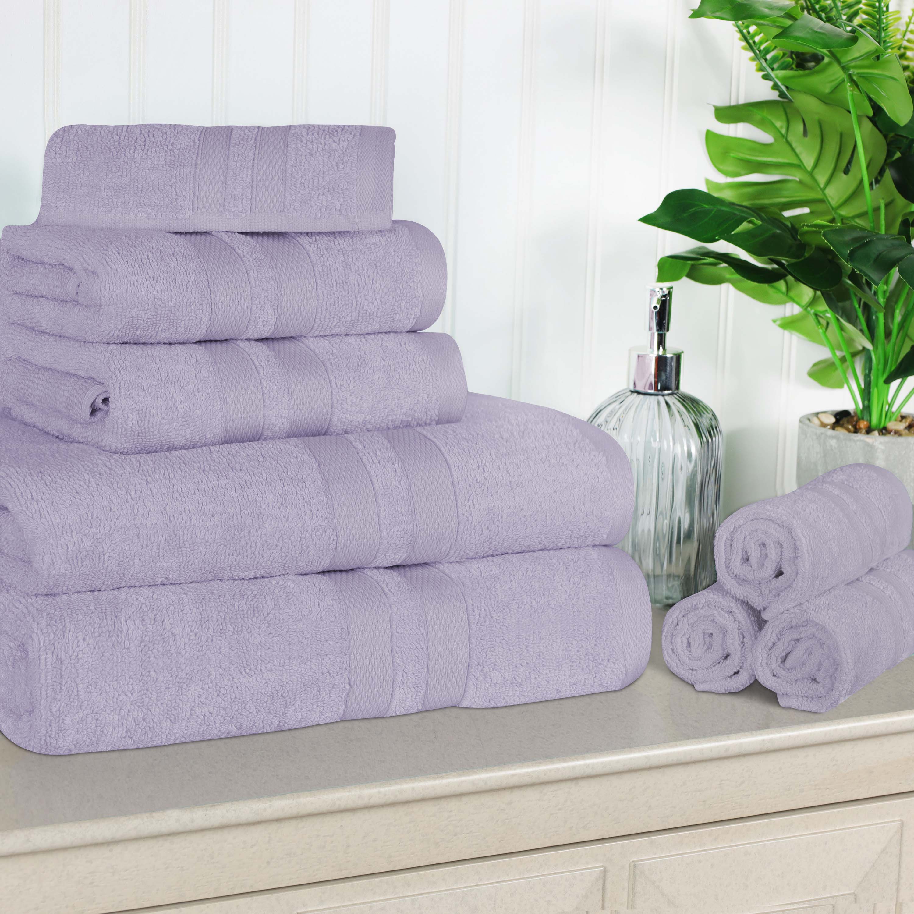 Ultra Soft Cotton Absorbent 8-Piece Towel Set - Premium Bath & Hand Towels for Spa, Gym, and Home Use - Quick Dry & Highly Absorbent