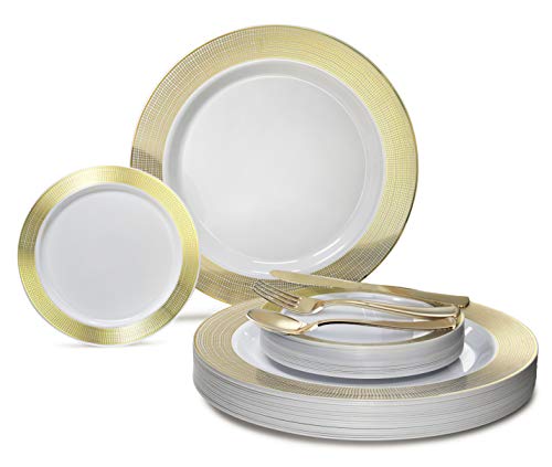 A9. Linen White & Gold, Gold Silverware