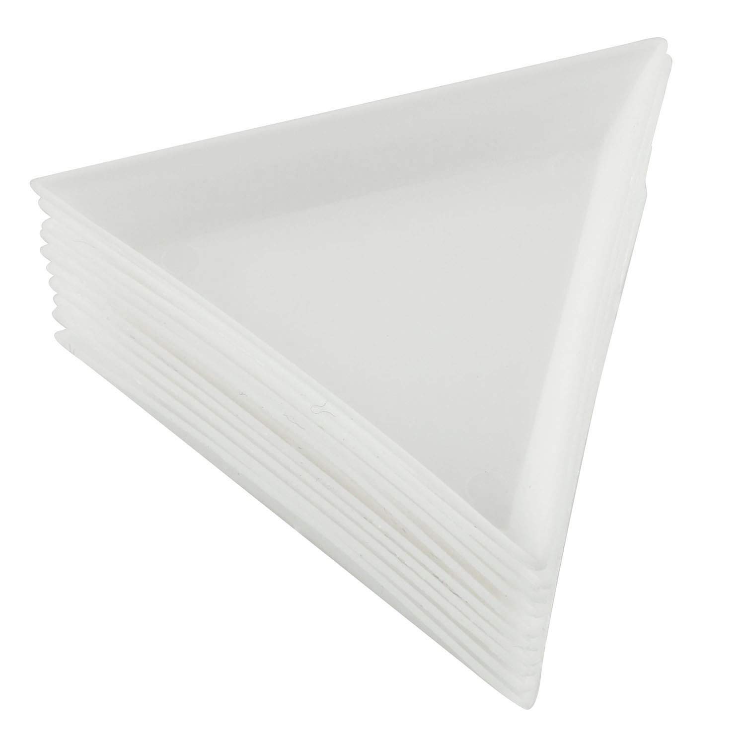 10PCS White Plastic Bead Sorting Trays - Triangular Storage Containers for Beads, Gems, Crystals, Nails - Perfect for Jewelry Making, DIY Crafts & Organizing Small Accessories