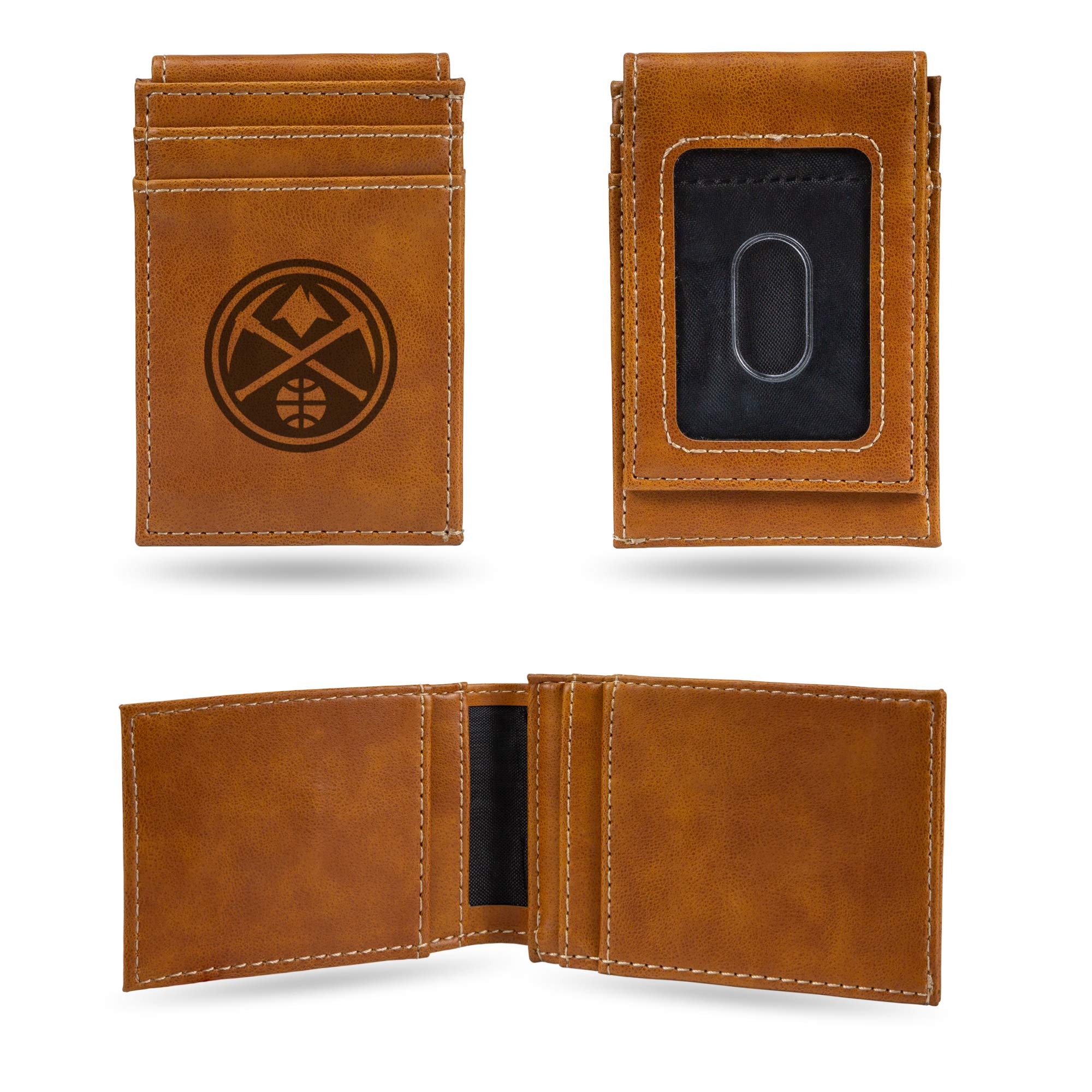 NBA Basketball Laser Engraved Front Pocket Wallet - Slim & Comfortable Bifold Wallet for Men | Perfect for Game Day, Travel & Everyday Carry