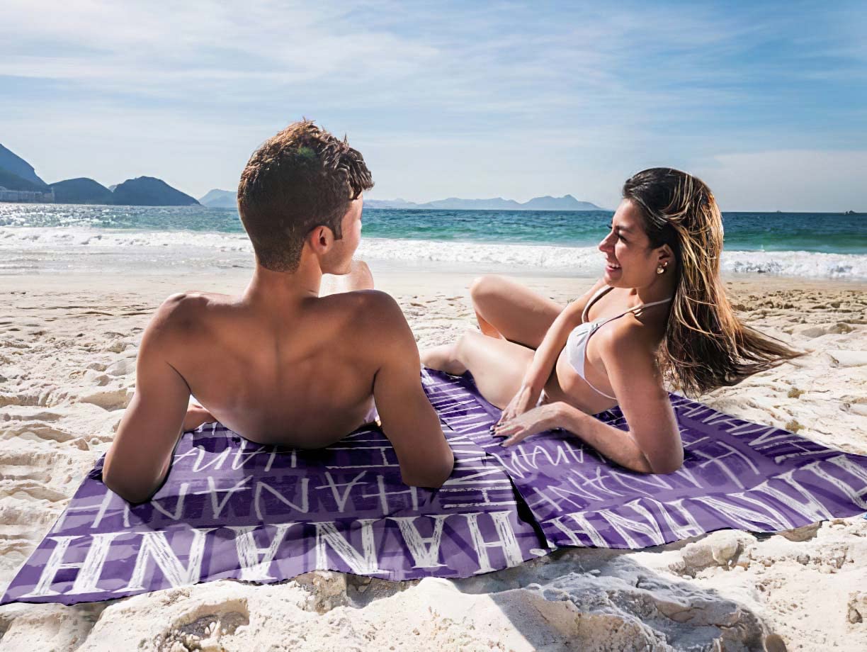 Personalized Name Beach Towel - Customized Camping, Travel & Swim Towel for Wedding Gifts, Bridal Party, Bachelorette | Perfect for Beach, Pool & Outdoor Adventures
