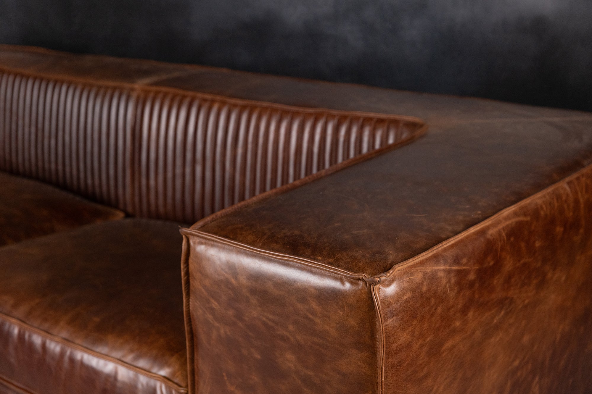 Premium VEZINA Genuine Leather Sofa - Modern Luxury Living Room Furniture for Home & Office - Comfortable & Durable Leather Couch for Relaxing, Entertaining & Stylish Decor