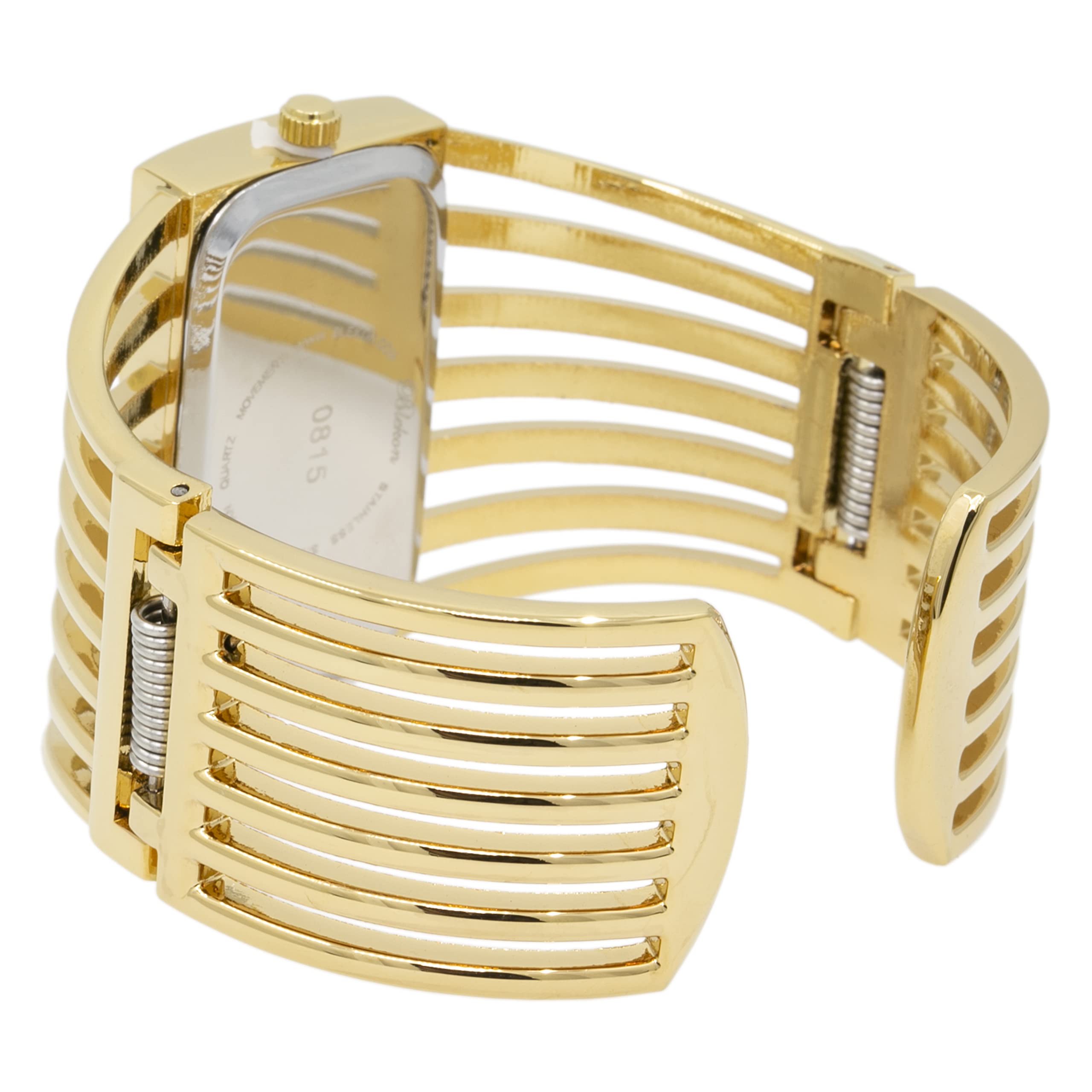 Blekon Collections Women's Fashion Watch - Stylish Rectangular Analog Quartz Wristwatch with Semi Cuff Bangle Design | Perfect for Office, Party, and Everyday Wear