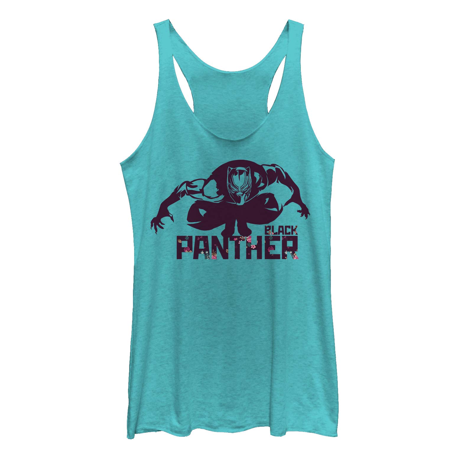Marvel Floral Panther Women's Racerback Tank Top - Stylish Graphic Tee for Casual Wear, Gym & Summer Outfits