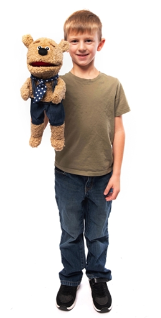 Bobby the Bear 14-Inch Small Hand Puppet for Kids - Interactive Plush Toy for Storytelling & Role Play - Perfect for Classroom, Home & Playtime (Code 34)