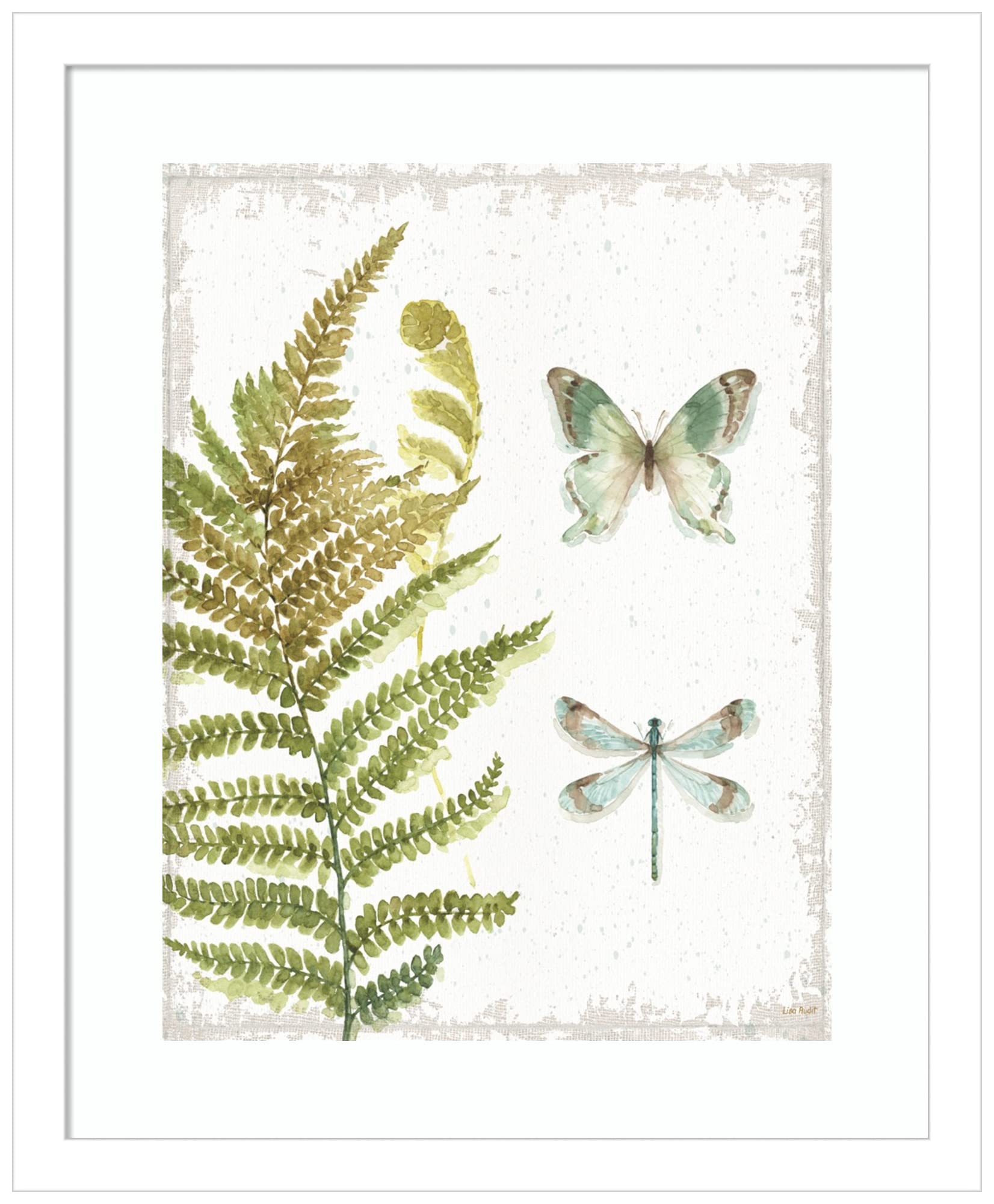 Lisa Audit My Greenhouse Botanical III Framed Wall Art Print - 14x17 Inches, White Wood Frame - Home & Office Decor, Living Room, Bedroom, Dining Room Wall Decor