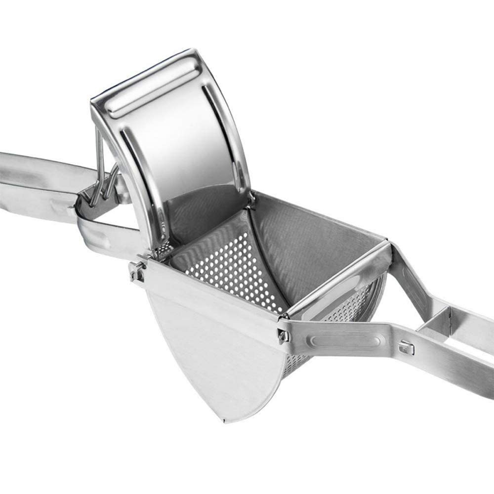 Premium Stainless Steel Potato Ricer & Masher - Heavy Duty Potato Press for Baby Food, Purees, Fruits & Vegetables | Multi-Functional Kitchen Tool for Juicing Lemons & More | Dishwasher Safe | Perfect for Homemade Baby Food, Smoothies & Healthy Cooking
