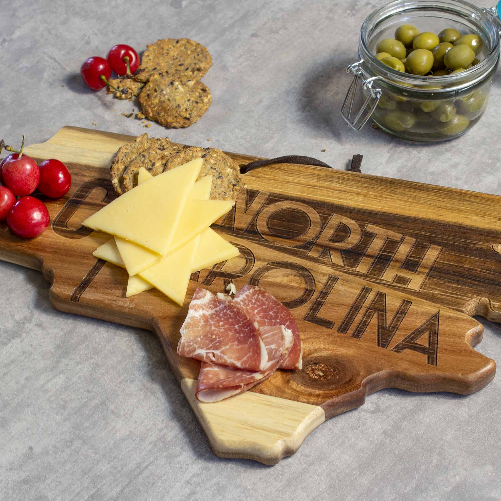 Premium Rock & Branch® Origins Series North Carolina Wood Cutting Board - Handcrafted Hardwood Charcuterie & Cheese Serving Board - Perfect for Kitchen, Entertaining & Gift Giving