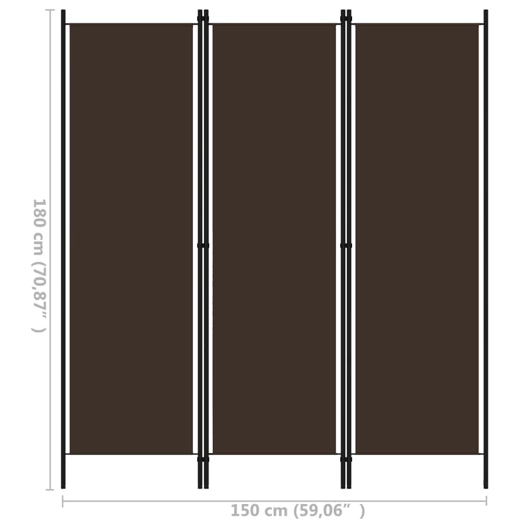3-Panel Folding Room Divider Privacy Screen - 59.1