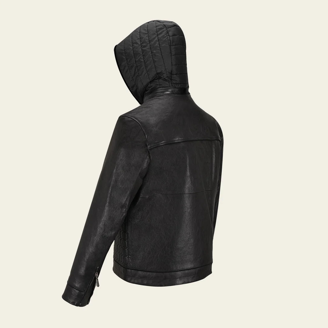 Men's Cuadra Black Leather Jacket - Stylish Casual Fashion Dress Coat for Everyday Wear | Perfect for Outings, Dates & Nightlife