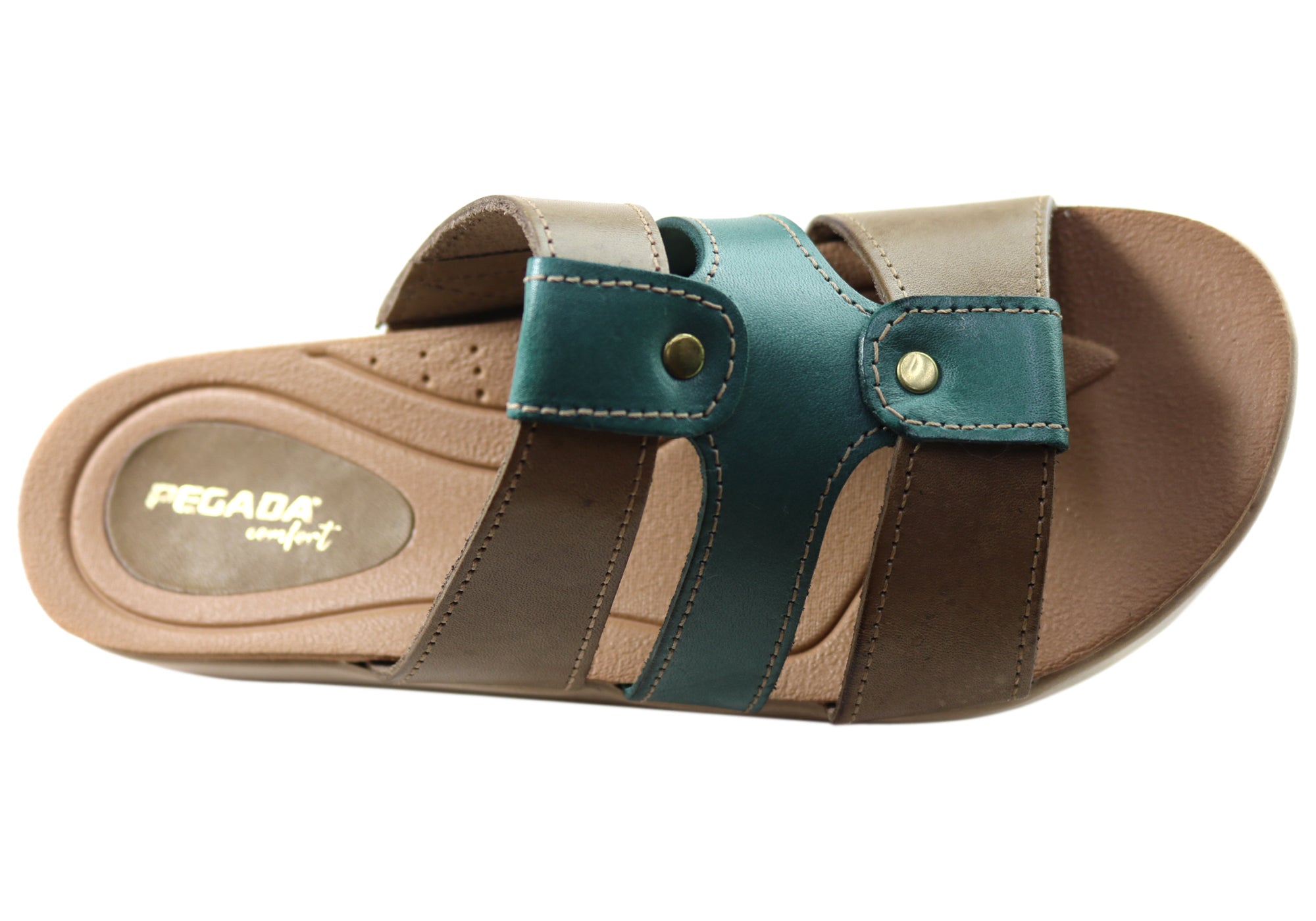 **Dee Dee Women's Comfort Leather Slides Sandals - Handmade in Brazil - Perfect for Beach, Pool & Casual Wear**