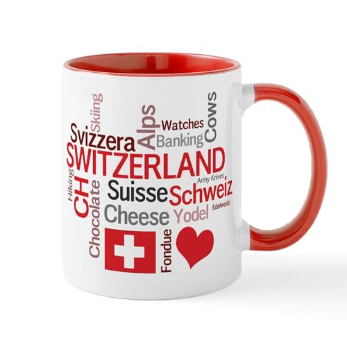 White/Red Inside - Switzerland Favorite Swiss Things Mug
