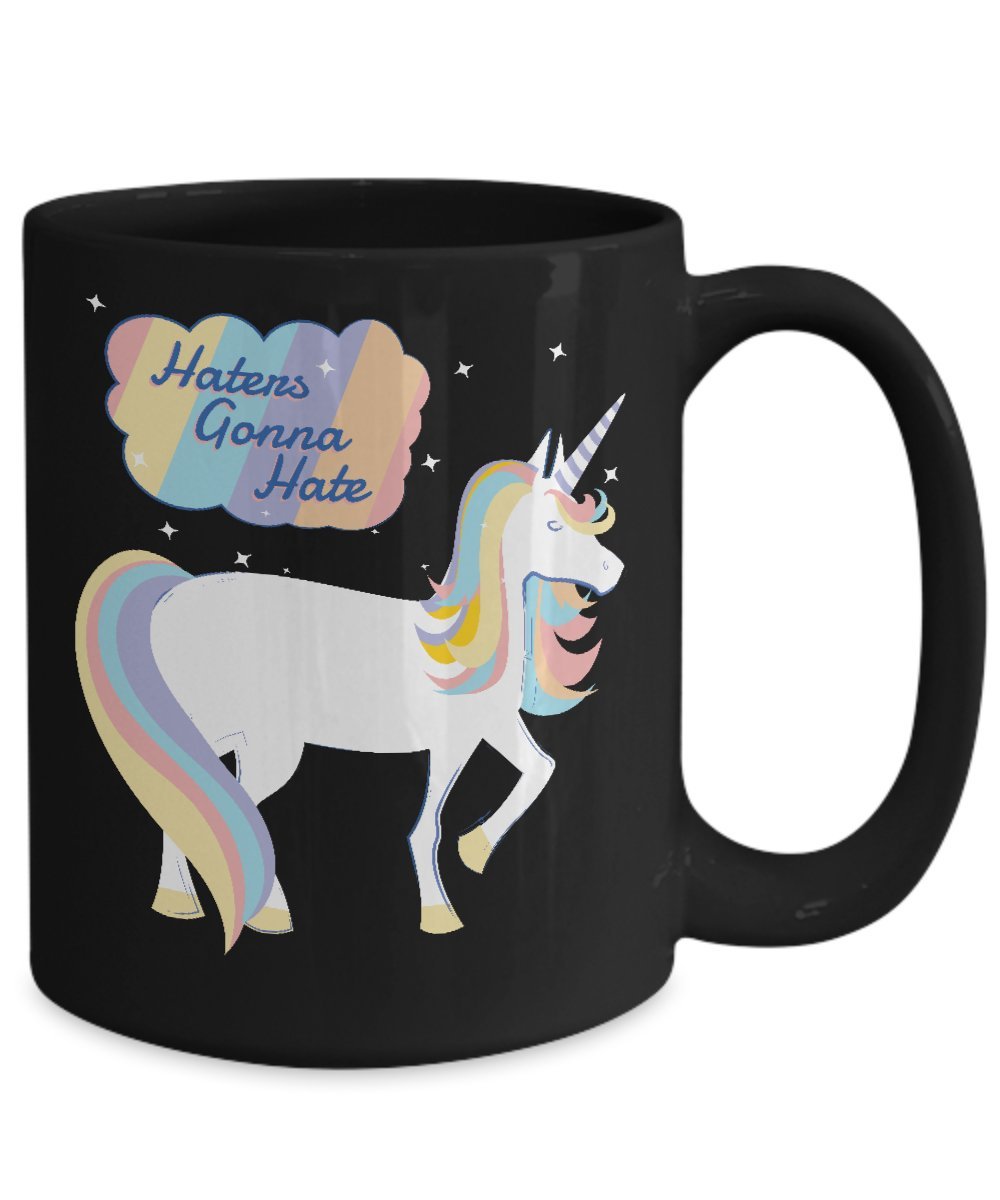 Funny Unicorn Coffee Mug - 'Haters Gonna Hate' Ceramic Cup for Tea & Coffee Lovers | Perfect for Office, Home Use & Gift Giving