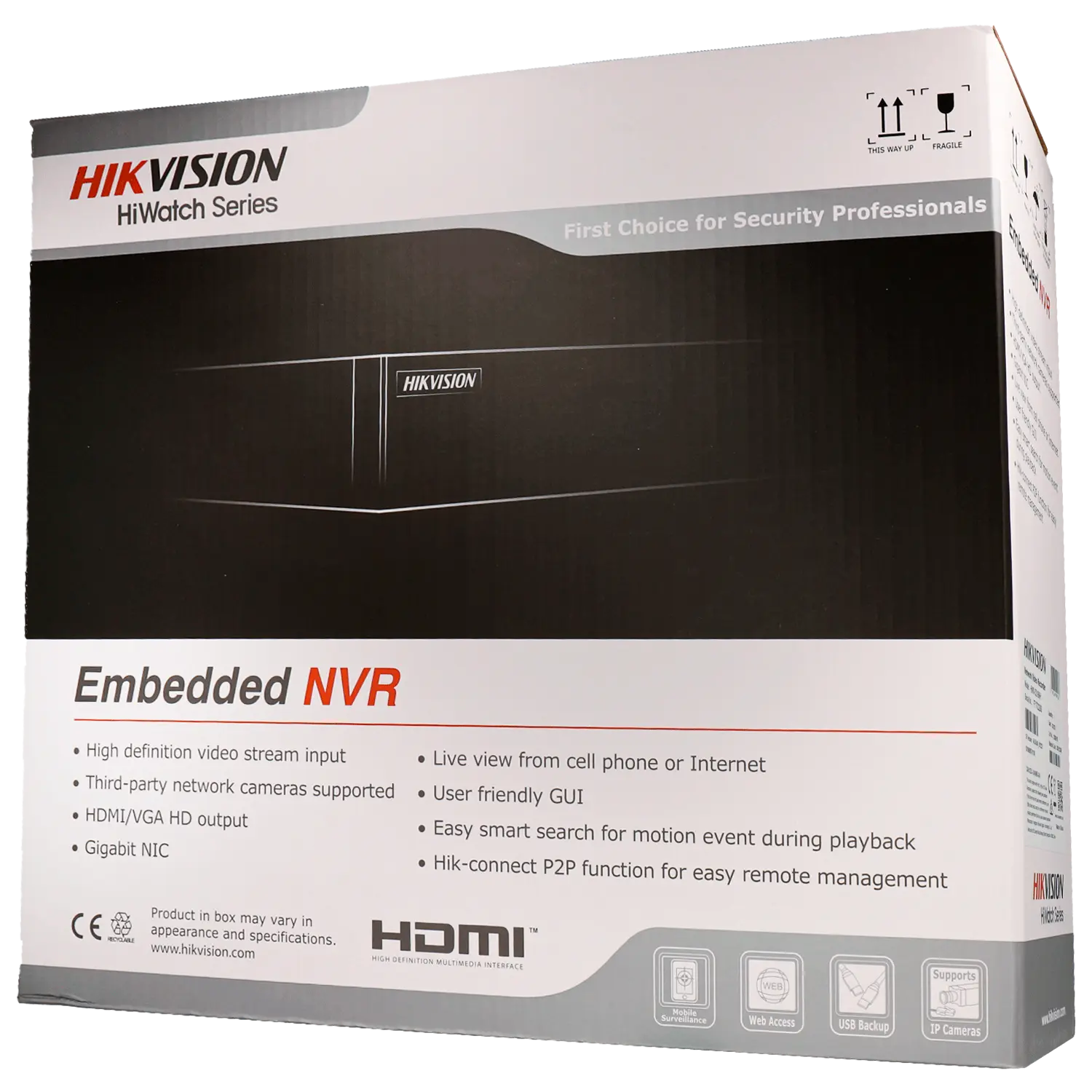 HWN 4104MH 4P 4-Channel 4K PoE NVR Security System with Remote Viewing - Ideal for Home & Business Surveillance