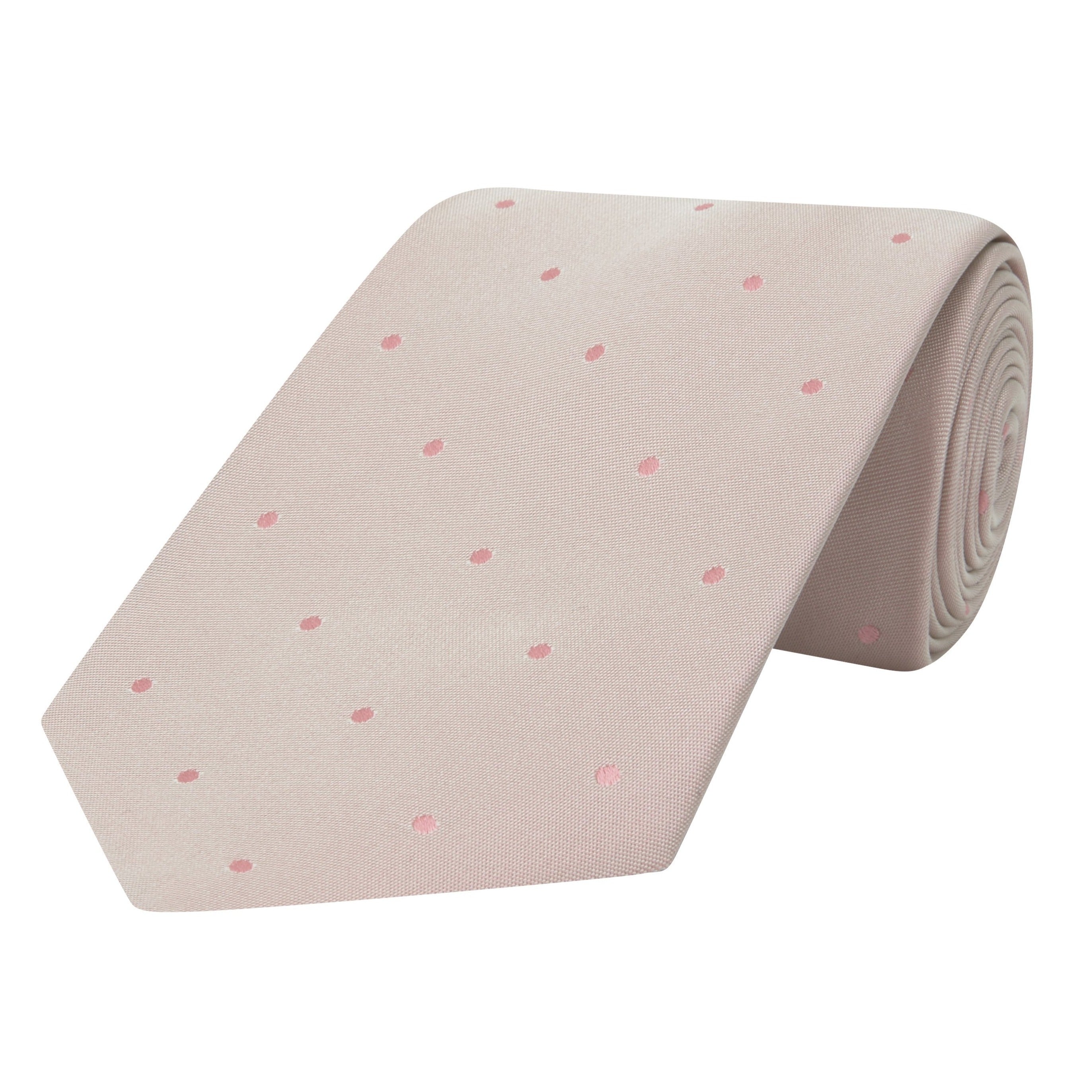 Elegant Pink Spot Tonal Woven Silk Tie for Men - Perfect for Weddings, Business Meetings & Formal Occasions