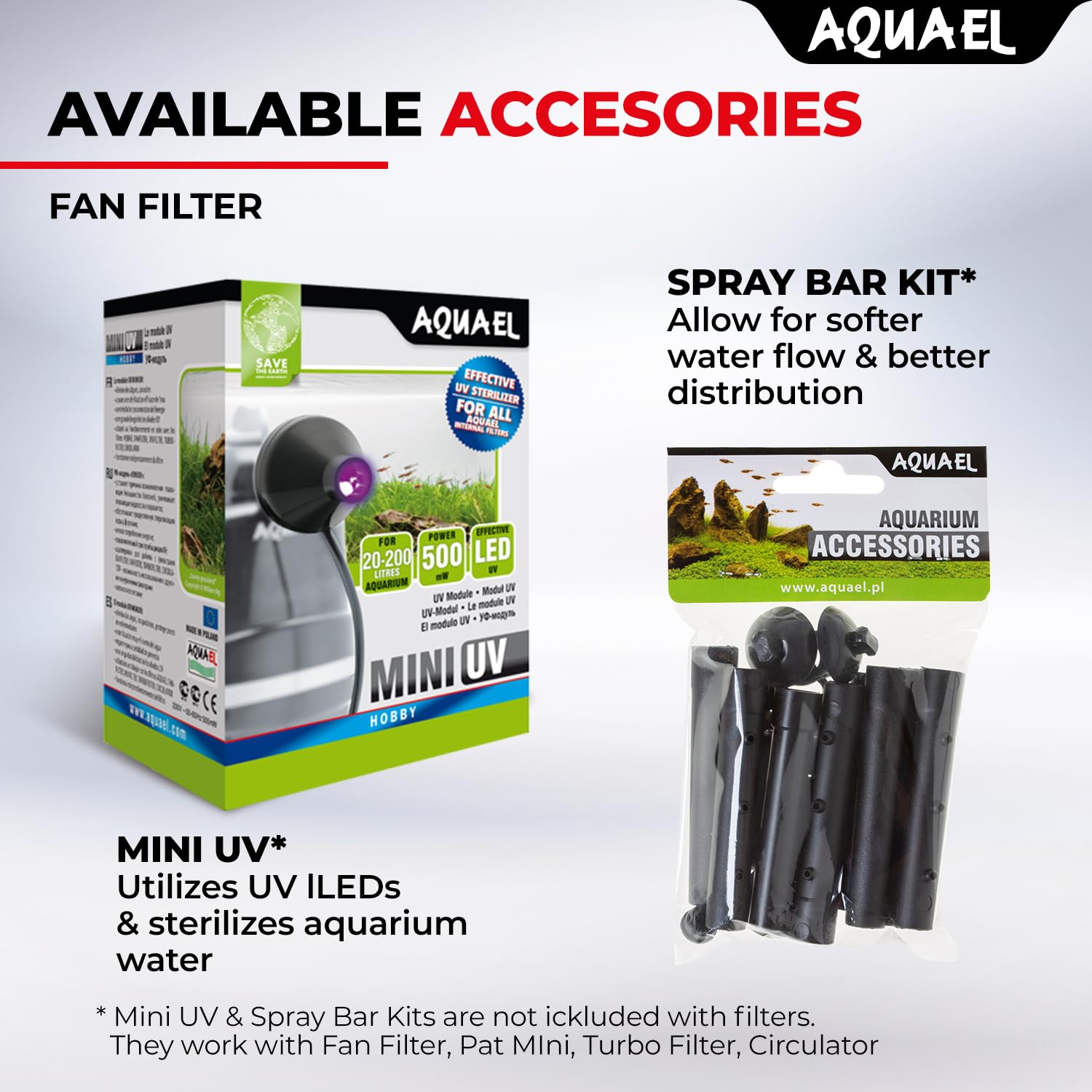 Aquael Fan MIKRO Internal Aquarium Filter - Quiet Submersible Water Pump for Small Fish Tanks (5-15 Gallons) - Ideal for Betta, Shrimp & Nano Tanks