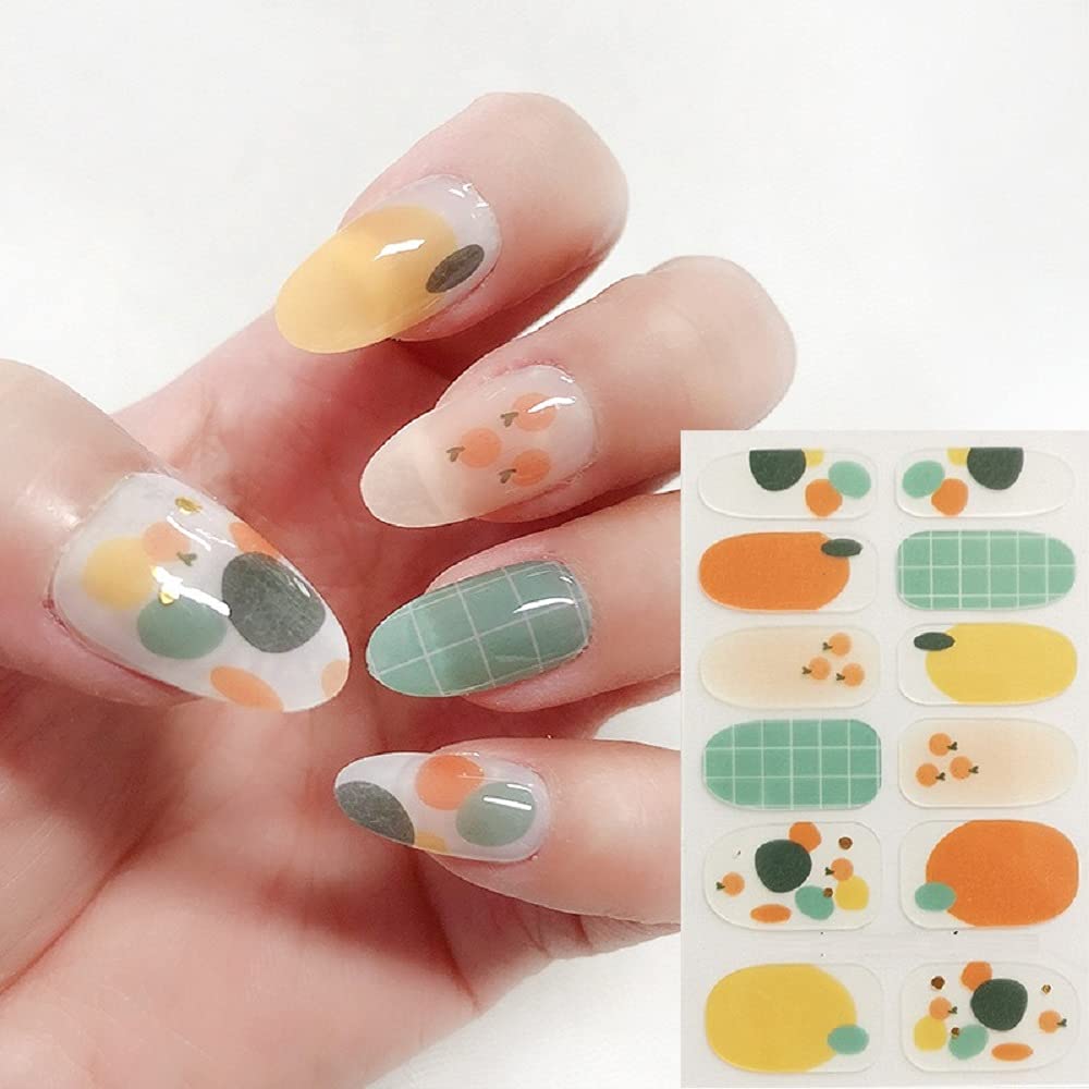 3D Watercolor Nail Stickers for Women - Full Cover Designer Nail Art Stickers Set (2 Sheets) - Fashion Nail Accessories for Manicure & Pedicure - Perfect for Parties, Weddings and Daily Nail Decoration (FN2183)