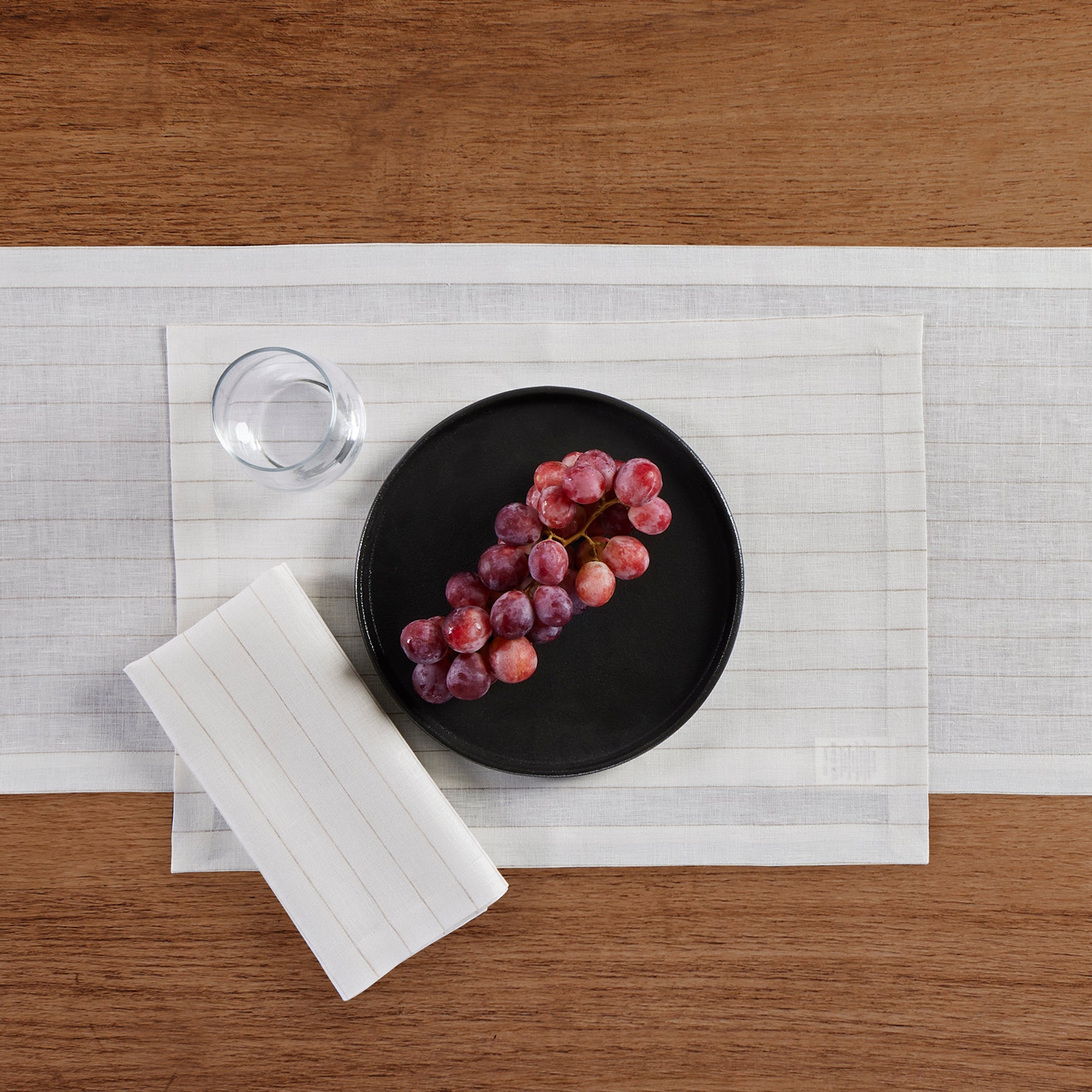 Elegant Pinstripe Placemats Set of 4 - Premium Cotton Table Mats for Formal Dining, Dinner Parties & Holiday Decor