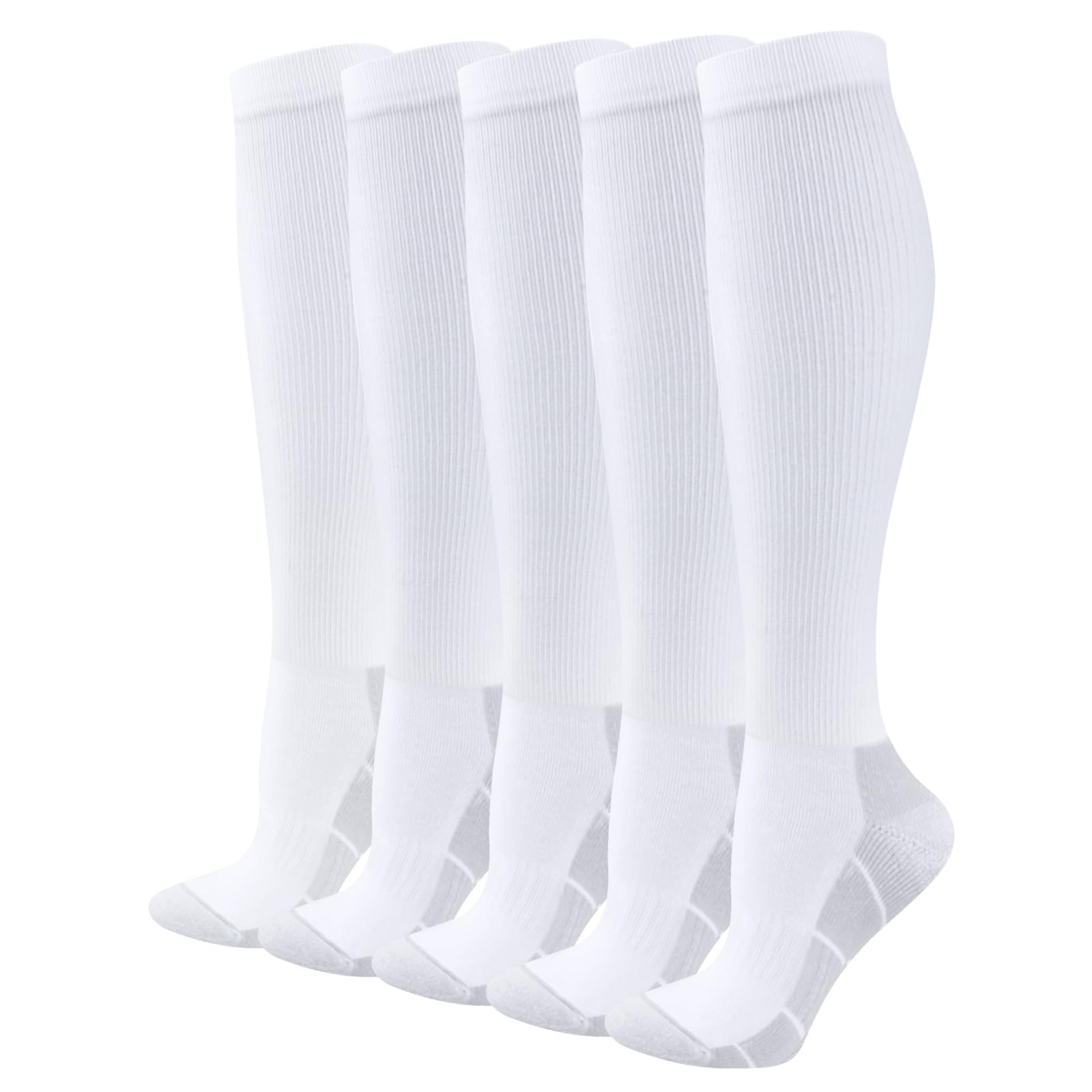 YUEDGE Men's Sports Compression Socks - Knee High Performance Socks for Cycling, Running, Baseball & Travel - Improve Circulation & Reduce Fatigue - Ideal for Athletes, Travelers & Long Flights