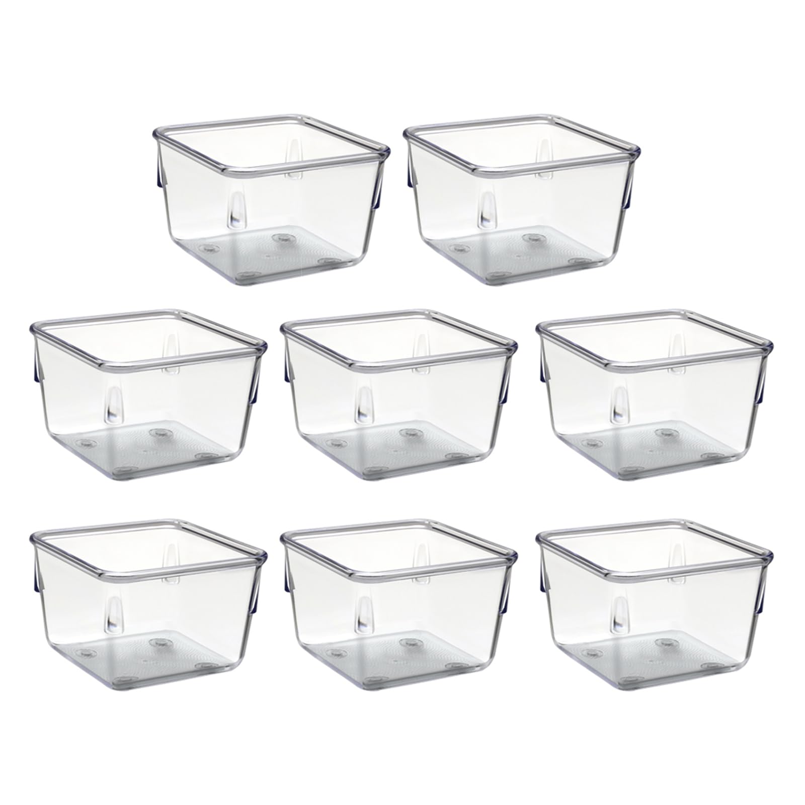 Acrimet Modular Drawer Organizer Set - 8-Piece Clear Crystal Plastic Storage Bins & Box Trays for Office, Home, Kitchen, Makeup & Junk Drawers | Perfect for Desk Organization, Bathroom Storage & Clutter Control