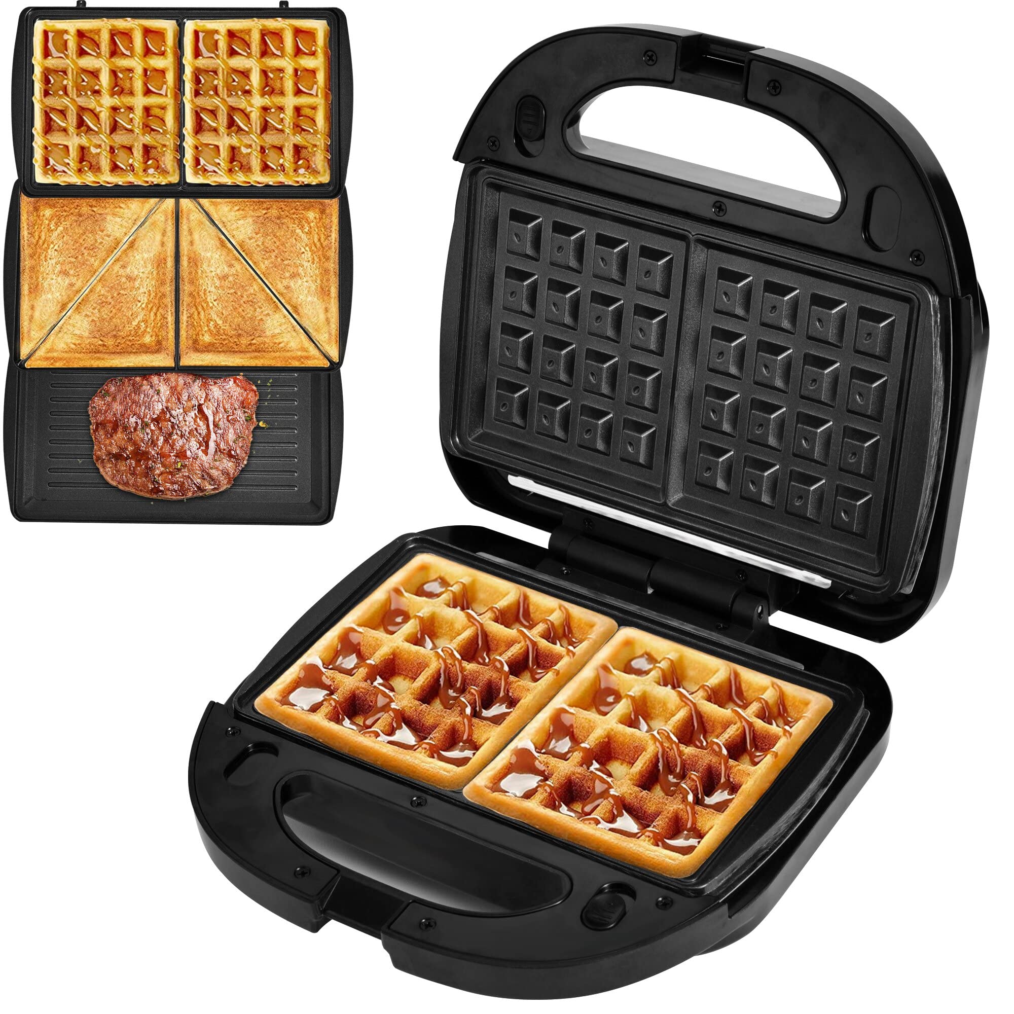 ORFELD 2-Slice Sandwich Maker - Stainless Steel Panini Press & Grill for Quick & Easy Breakfast, Lunch - Perfect for Home, Office & Dorm Use (Model ST69A09)